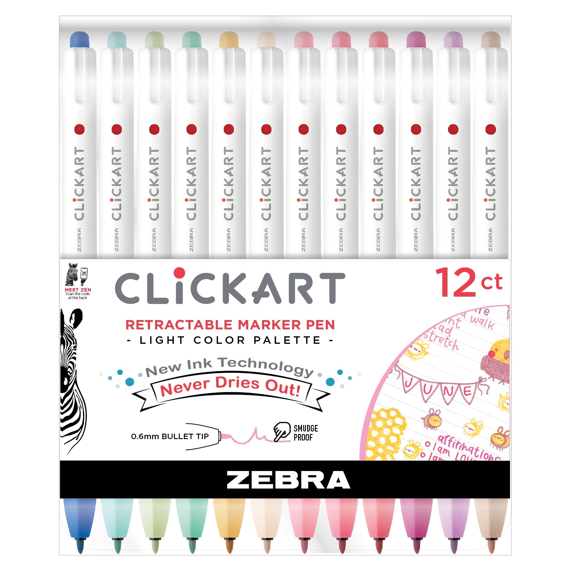 Zebra Pen CLiCKART Retractable Felt Tip Marker