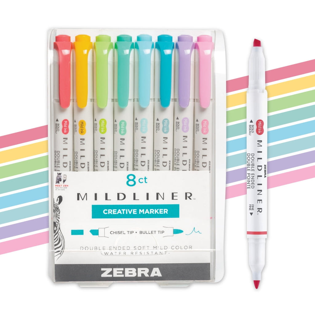 Zebra Pen Mildliner Double-Ended Creative Highlighter Set - Planner Colors