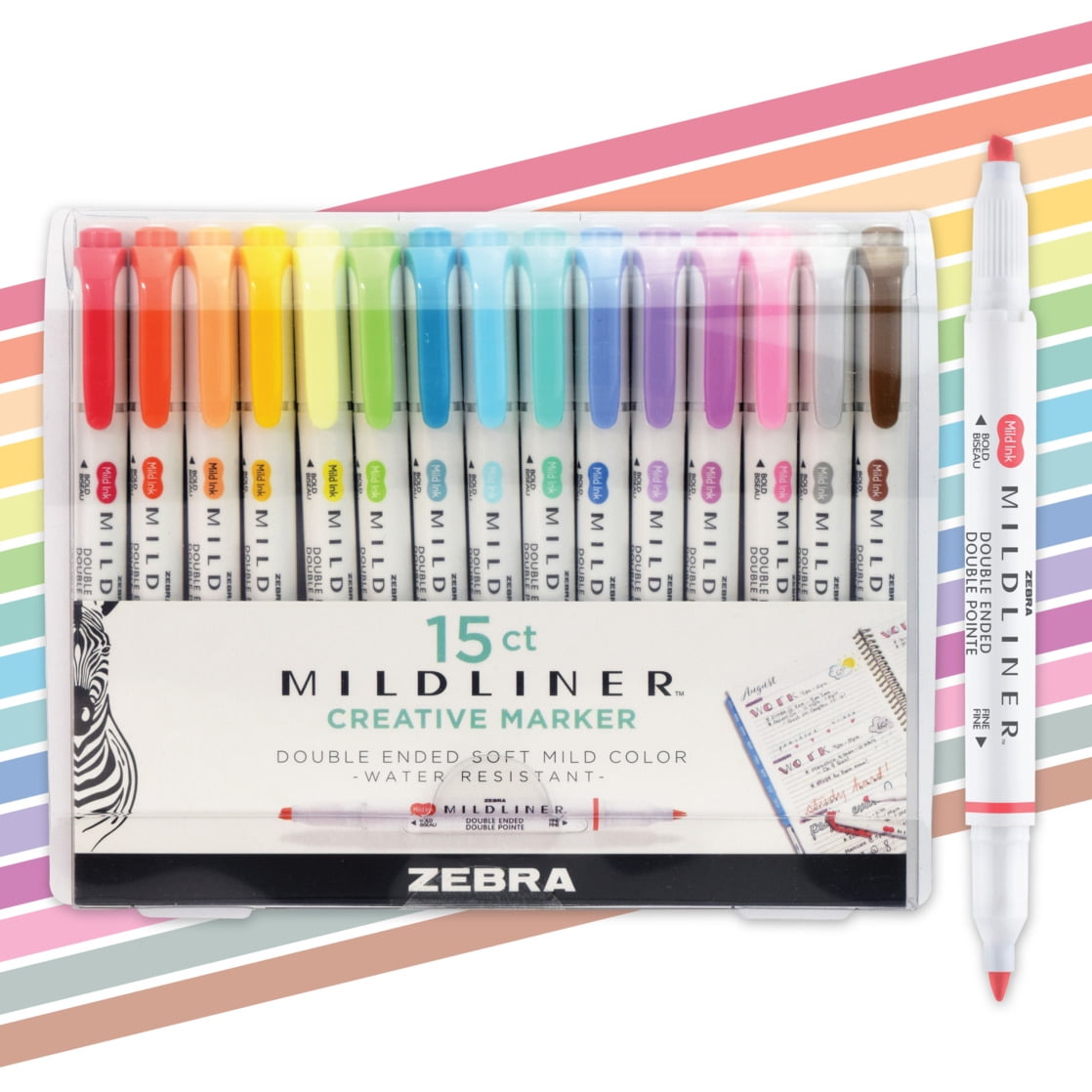 Zebra Pen Mildliner Double-Ended Creative Highlighter Set - Assorted Colors 5-Pack