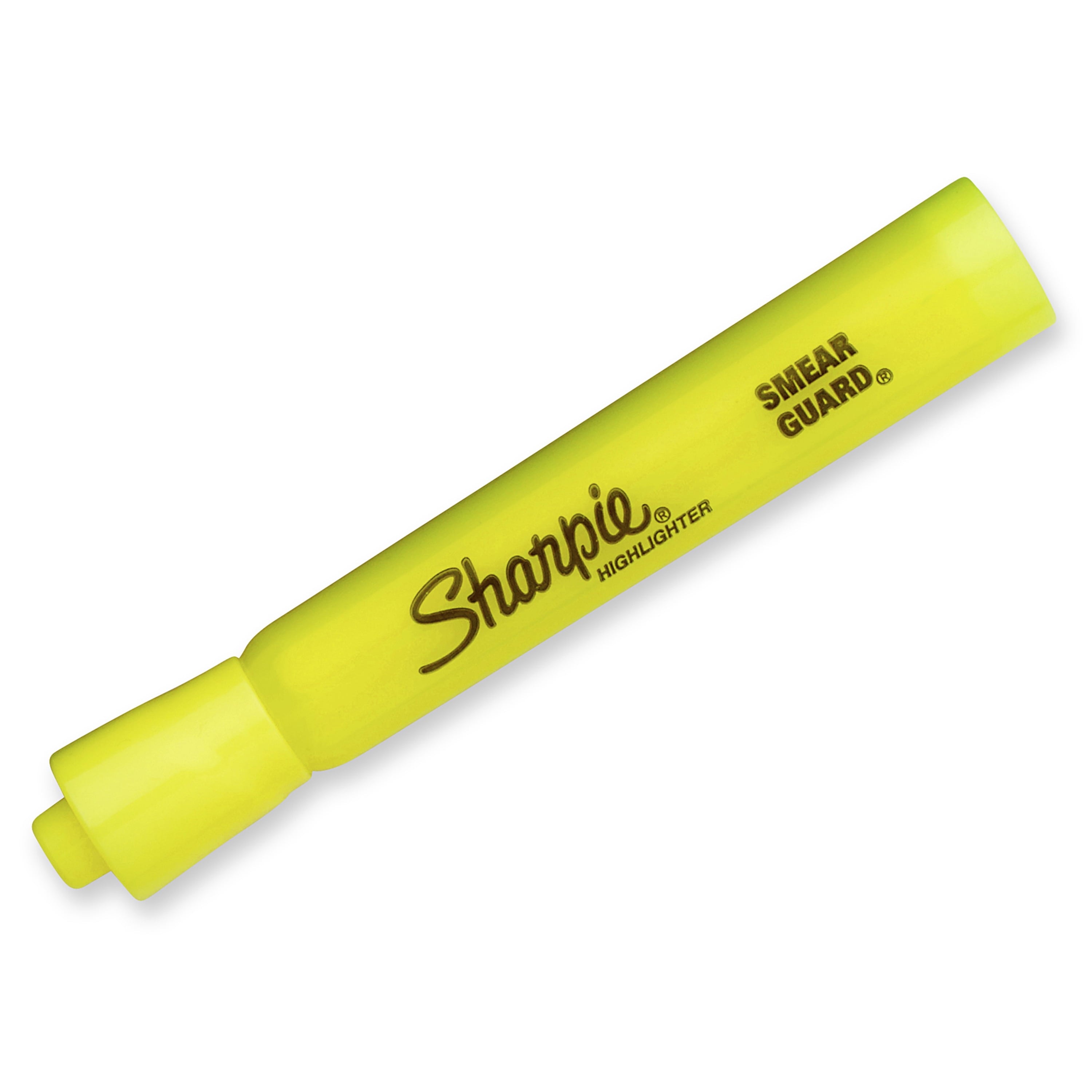 Sharpie Tank Style Highlighters, Chisel Tip, Fluorescent Yellow, 12 Count