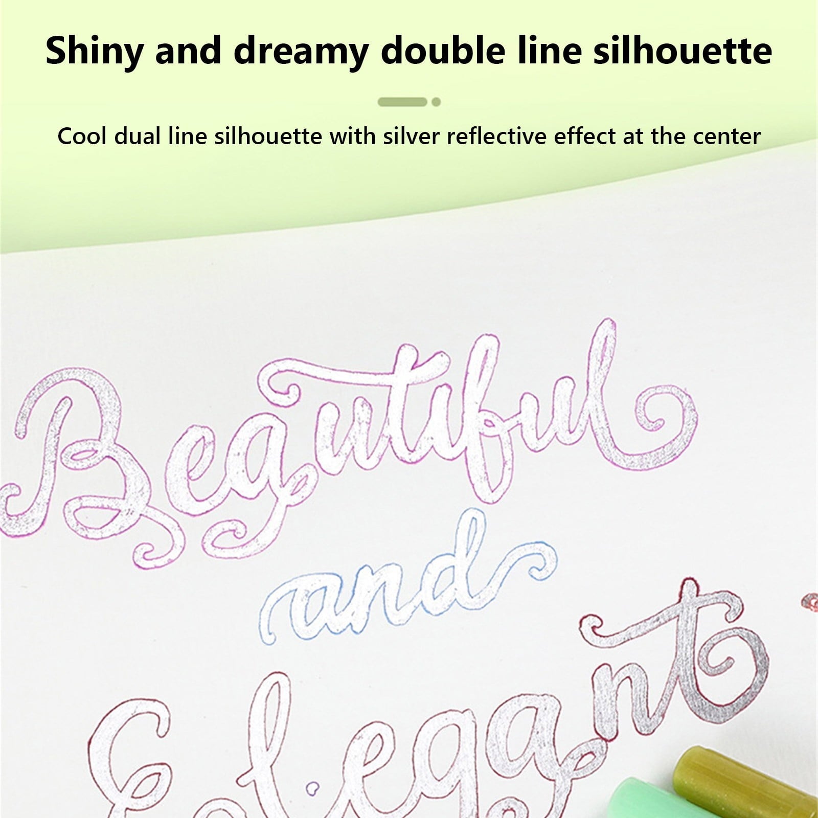 Pompotops Christmas DIY Outline Markers, Marker Pen For Highlight, New Double Line Self-outline Marker Pen Set Glitter Gel Markers, Colorful Markers Art Pens For Drawing, Greeting