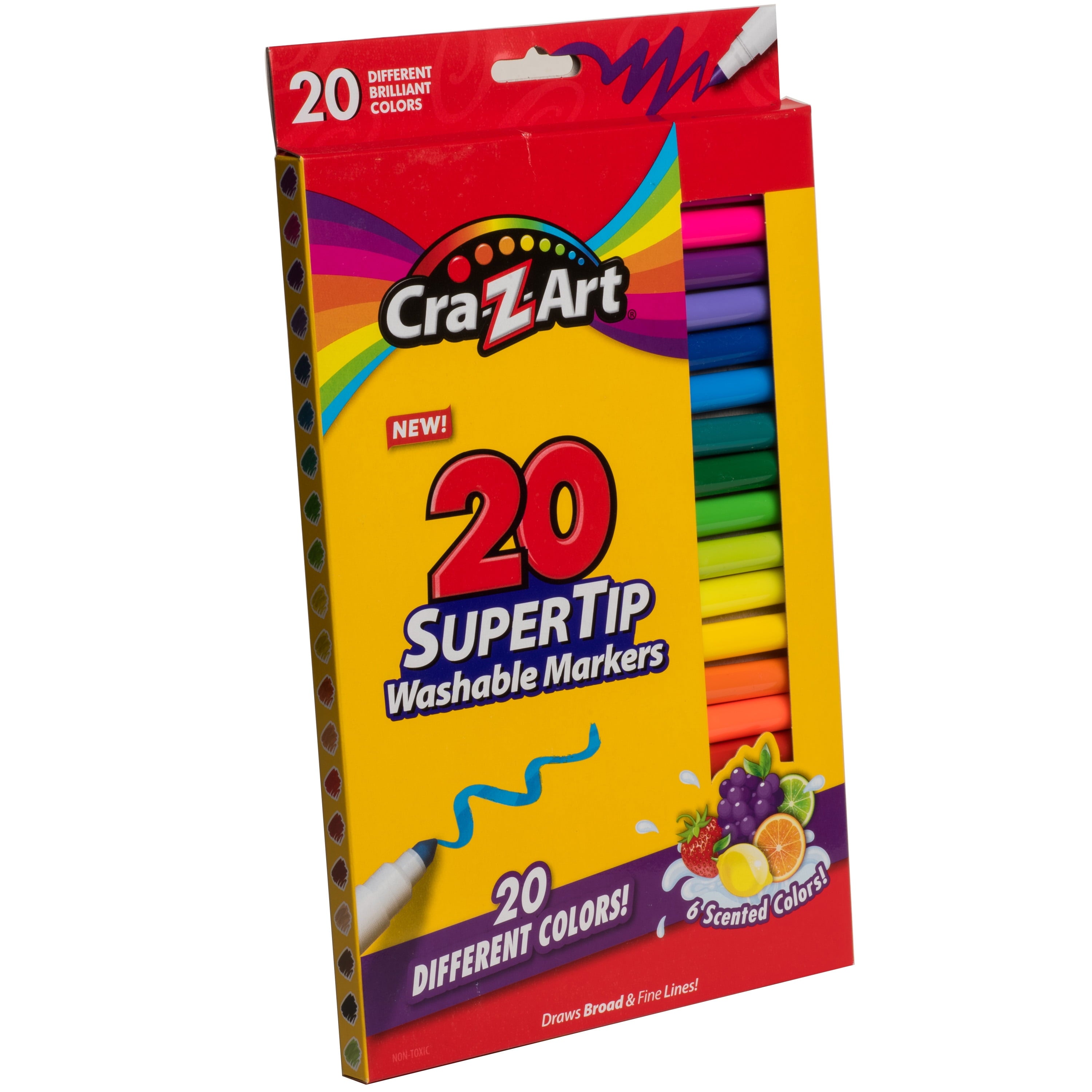 Cra-Z-Art Washable Super Tip Art Markers, 20 Count