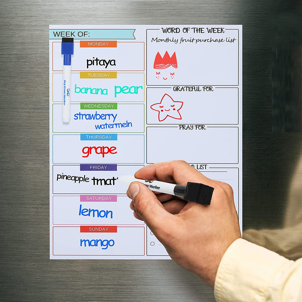 Mr. Pen- Magnetic Dry Erase Weekly Calendar for Fridge, 14.7 x 11.8", Weekly Dry Erase Board