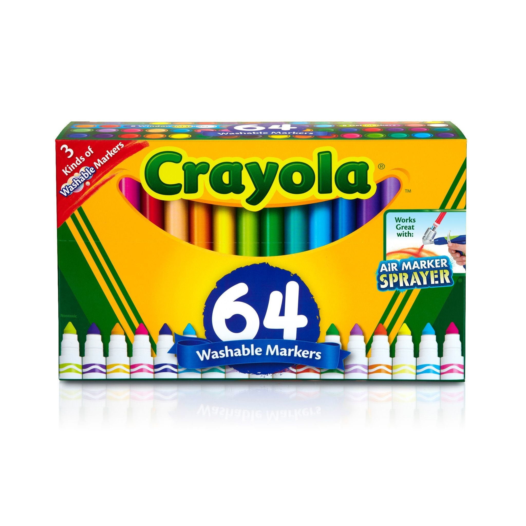 Crayola Washable Broad Line Markers with Gel FX Markers, 64 Count