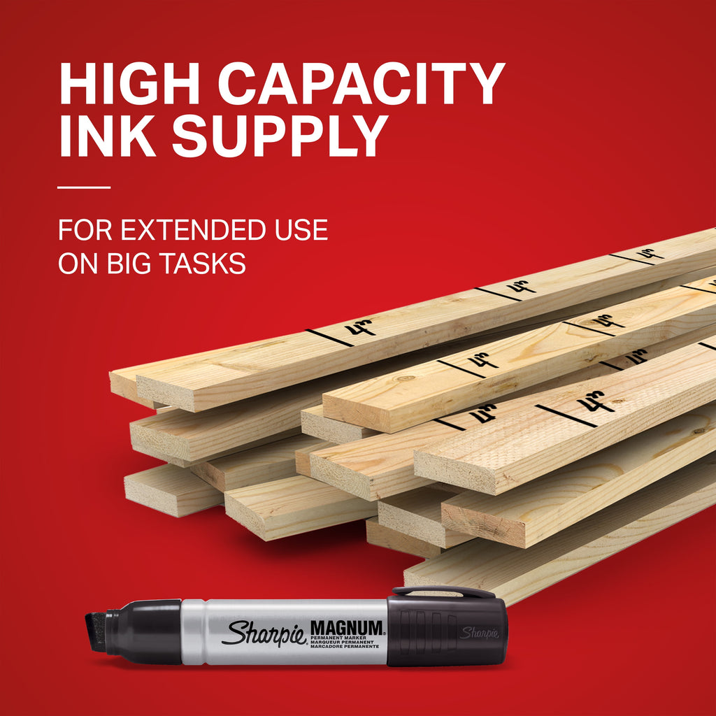 Sharpie Magnum Permanent Marker, Oversized Chisel Tip, Great for Poster Boards, Black, 1 Count