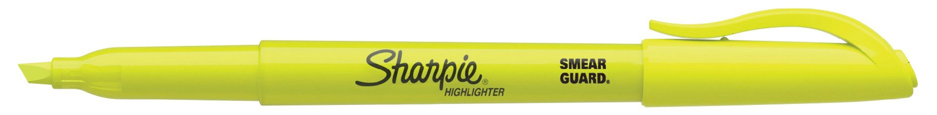 Sharpie® Pocket Style Highlighter, Fluorescent Yellow, 12 Count