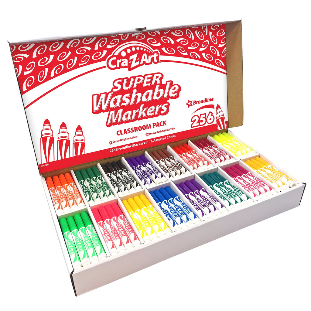 Cra-Z-Art Washable Broad Line Markers Classroom Pack, 256 count