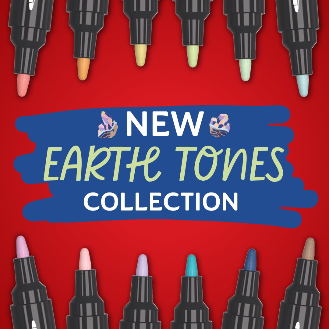 Sharpie Creative Markers, Earth Tones, Water-Based Acrylic Markers, Bullet Tip, Assorted Colors, 12 Count