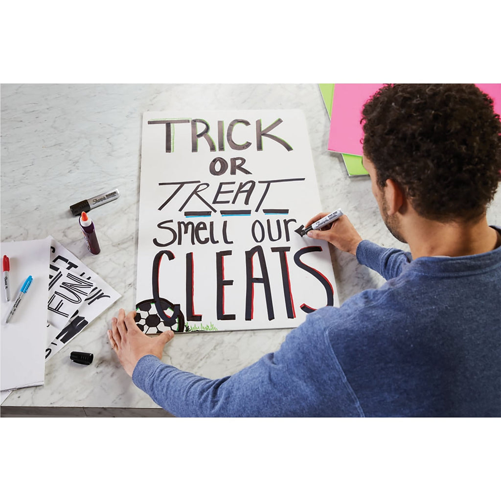 Sharpie® Magnum Permanent Markers, Chisel Tip, Silver Barrel, Black Ink, Set Of 6 Markers