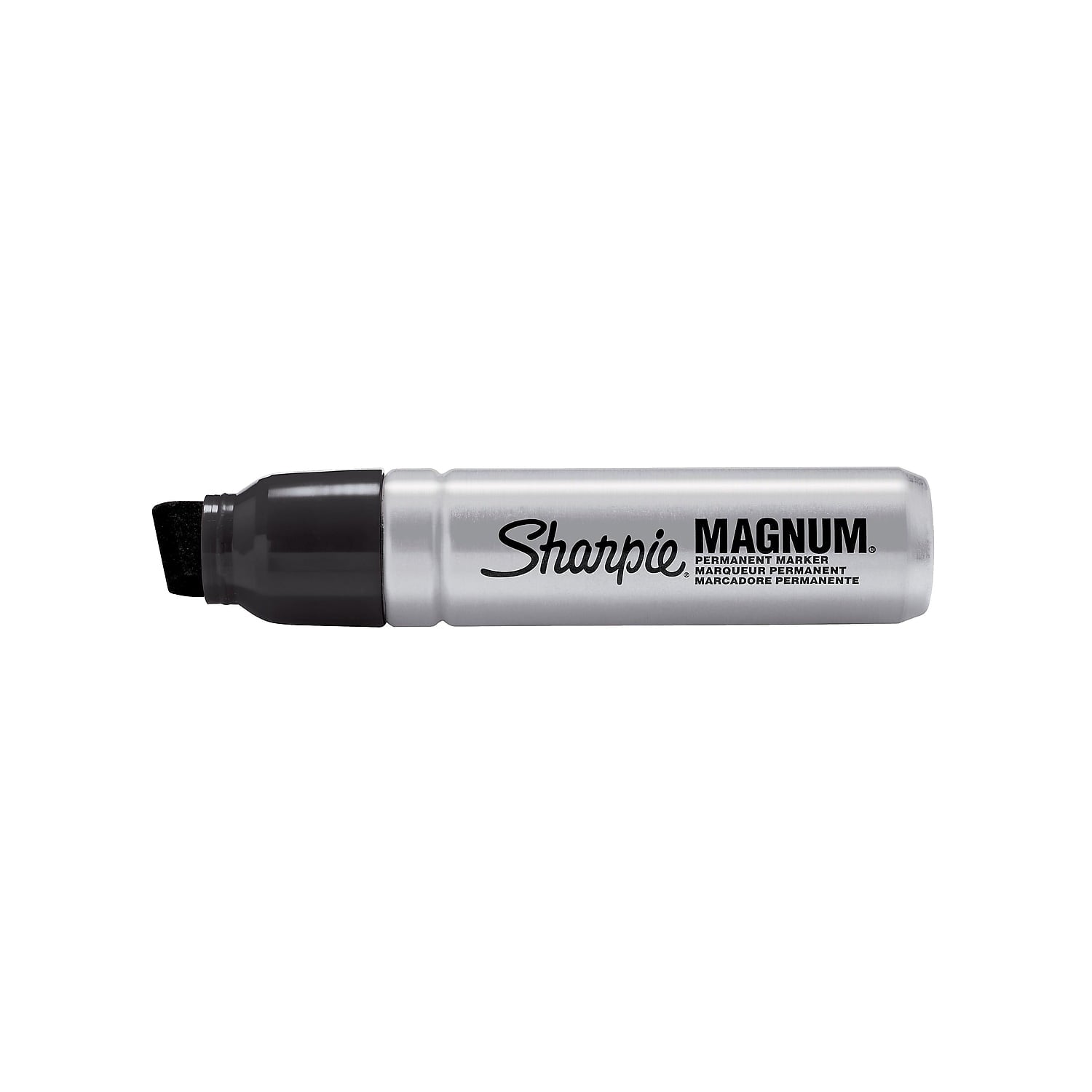 Sharpie® Magnum Permanent Markers, Chisel Tip, Silver Barrel, Black Ink, Set Of 6 Markers