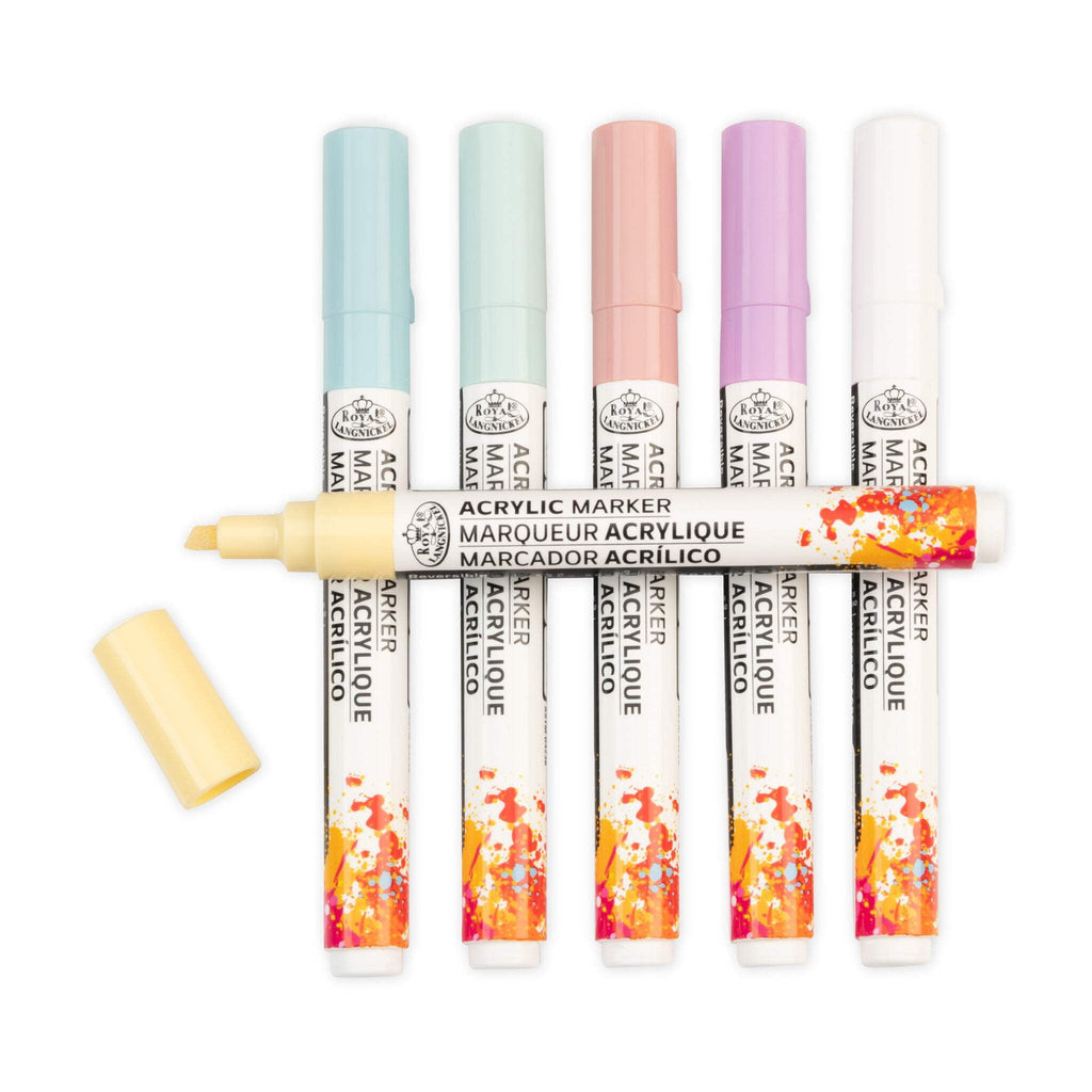 Royal & Langnickel 6 Piece Acrylic 2mm Reversible Tip Pastel Markers