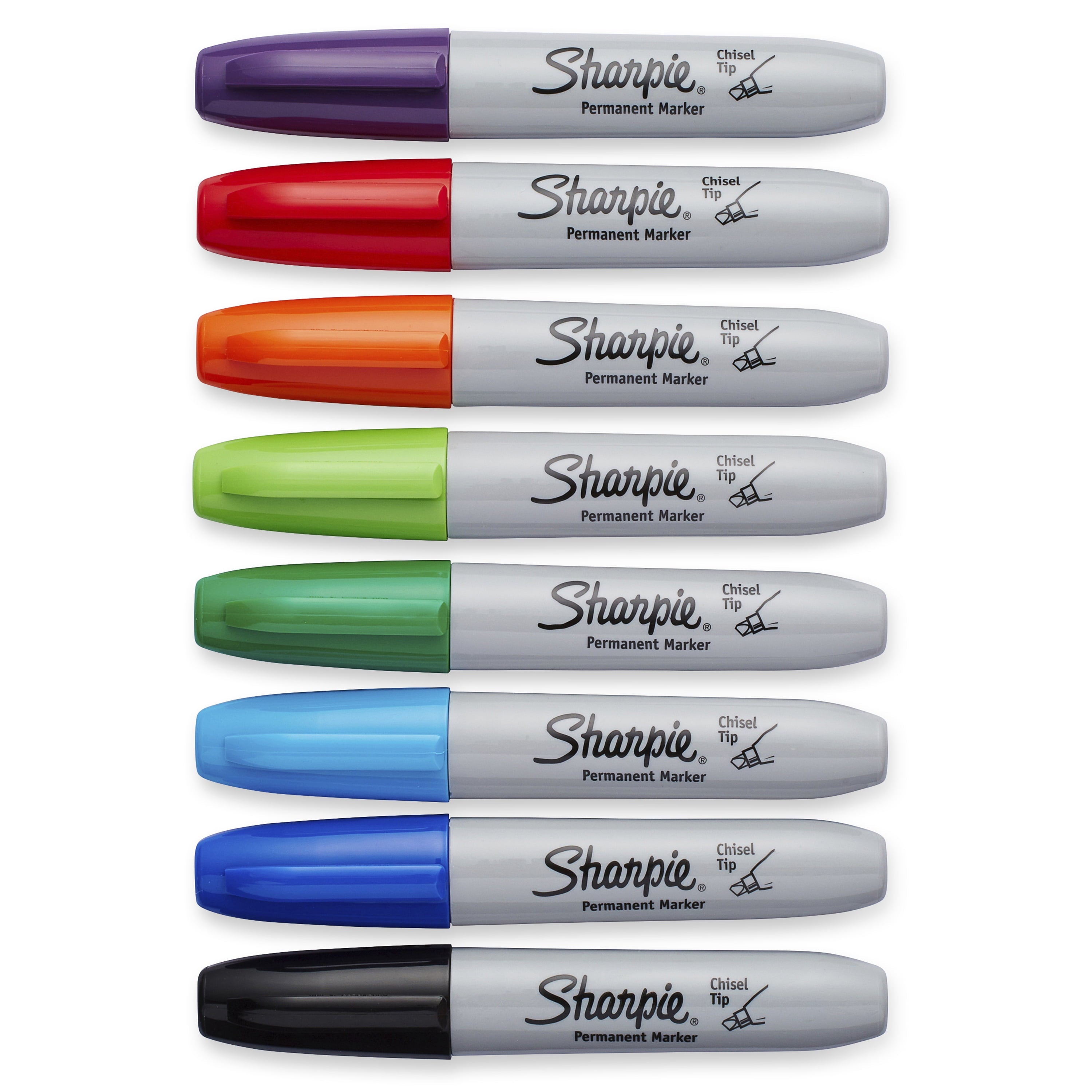Sharpie Permanent Markers, Chisel Tip, Assorted Colors, 8 Count