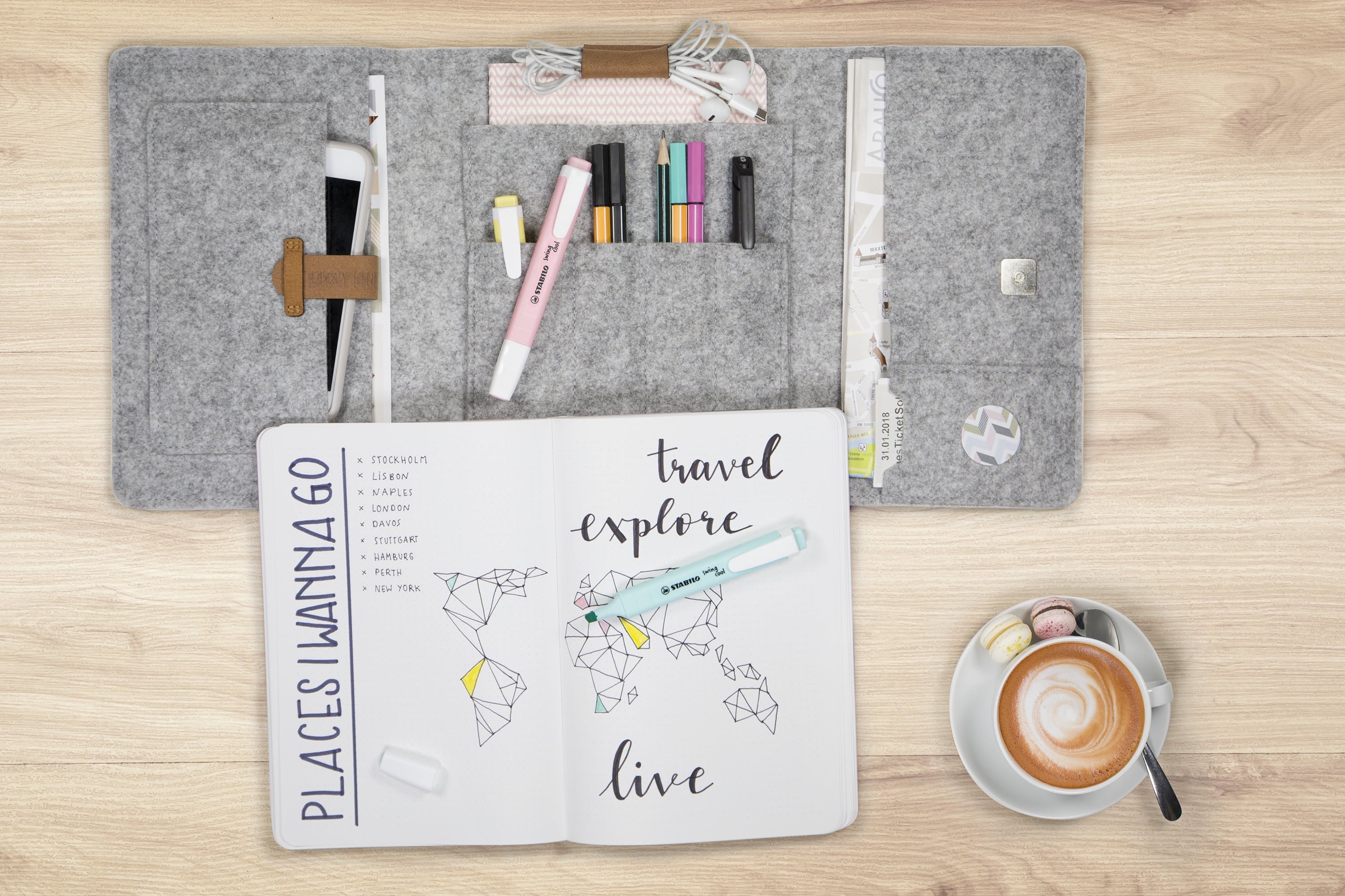 STABILO swing cool Highlighter Wallet Set, 6-Color, Pastel