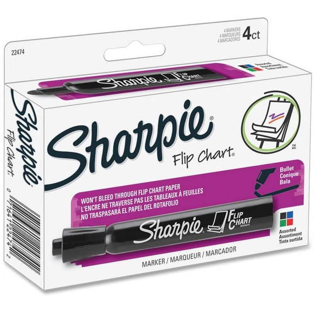 Sharpie Bullet Point Flip Chart Markers, Assorted, 4 Count