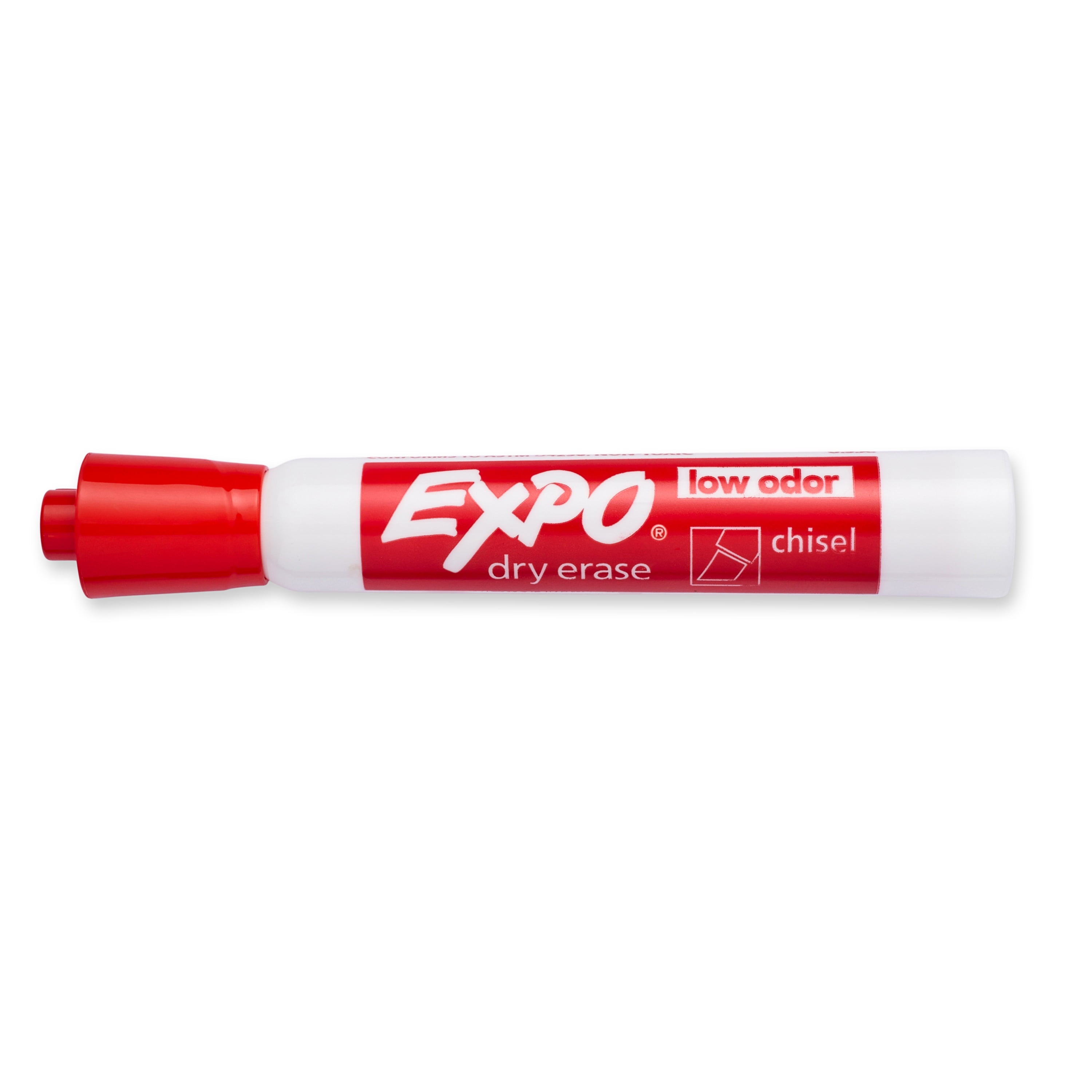 EXPO Low Odor Dry Erase Chisel Tip Markers, Red, 12 Count