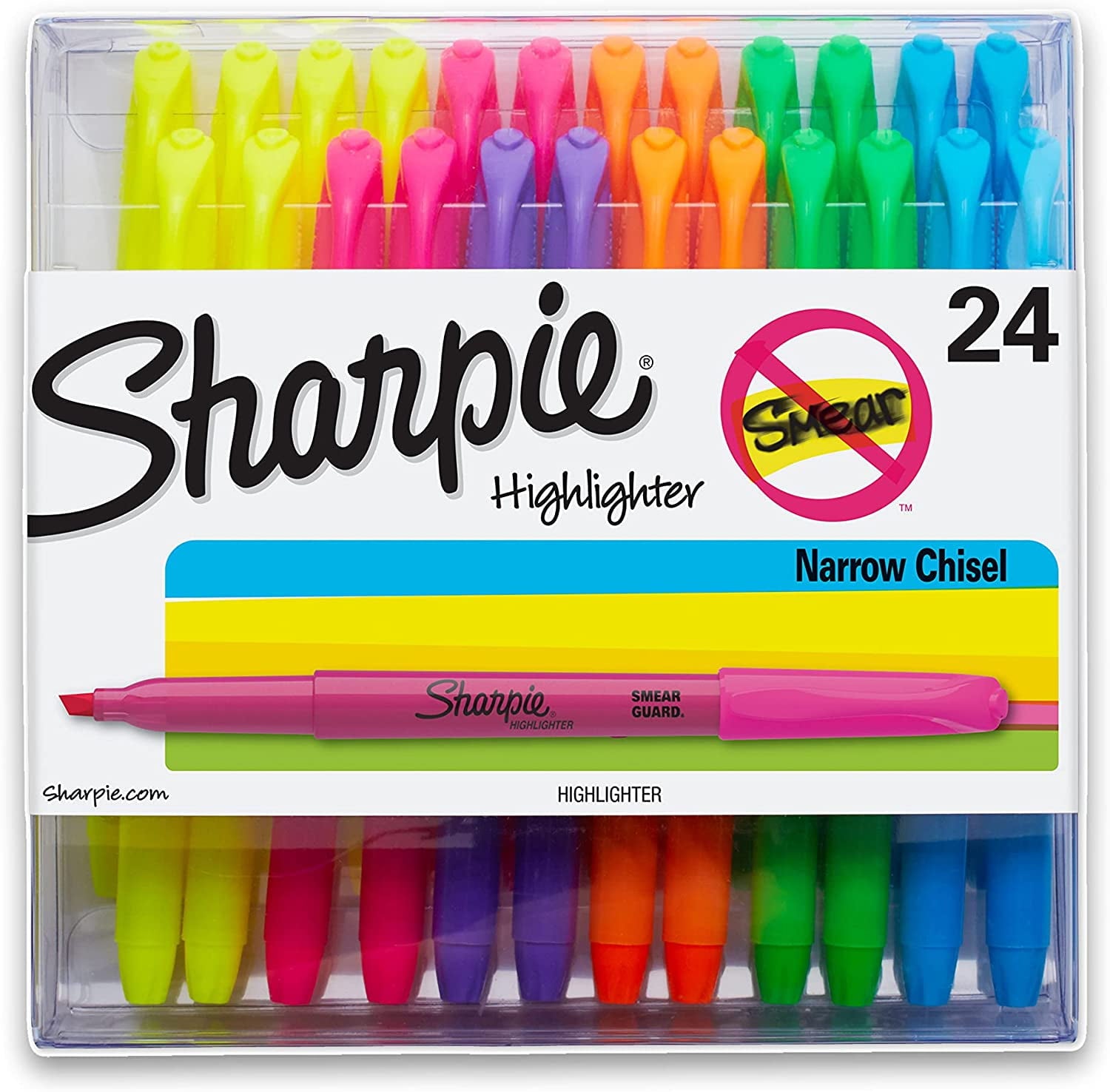 Pocket Style Highlighters, Chisel Tip, Assorted Colors, 24/Pack