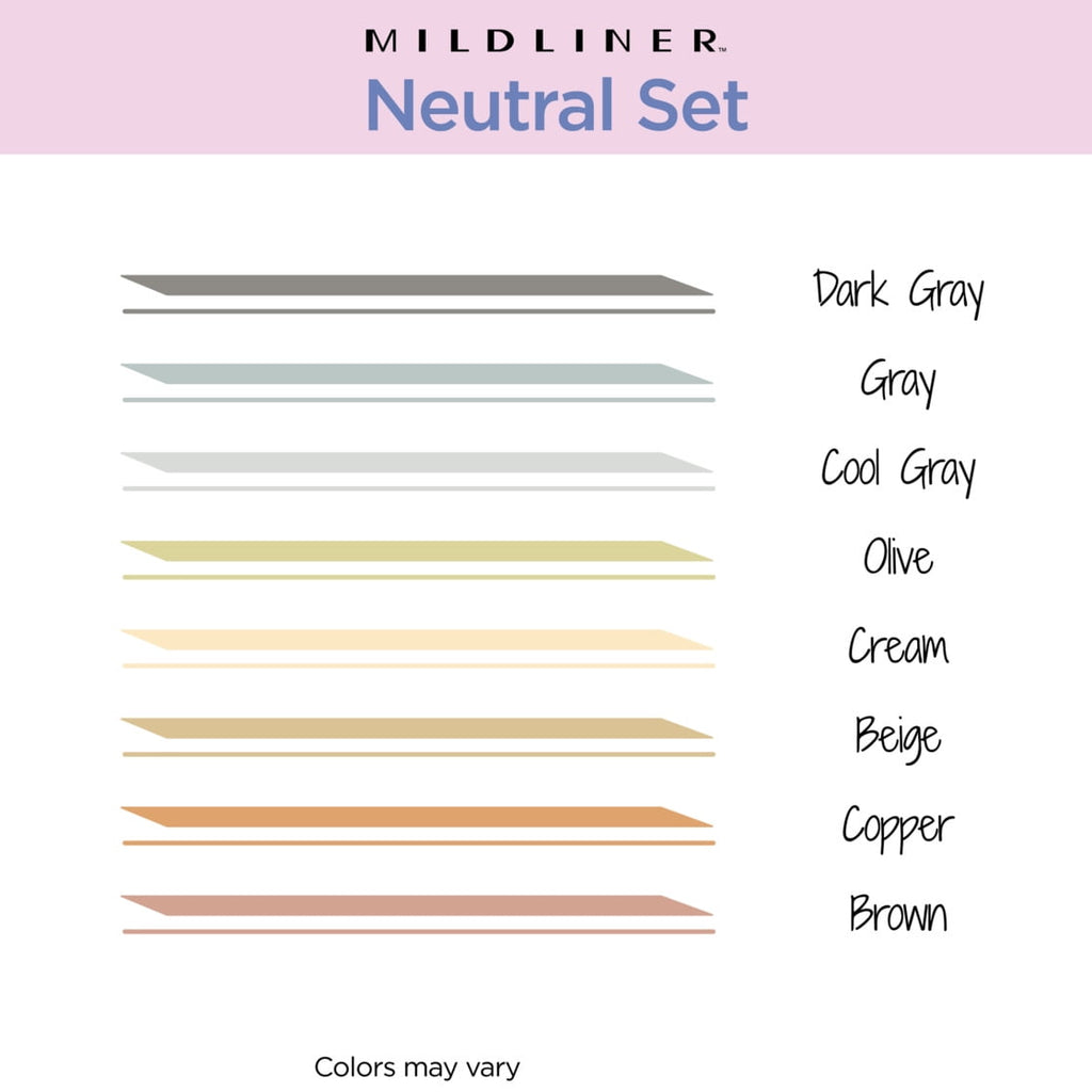 Zebra Pen Mildliner Double-Ended Creative Highlighter Set - Neutral Palette 8-Pack