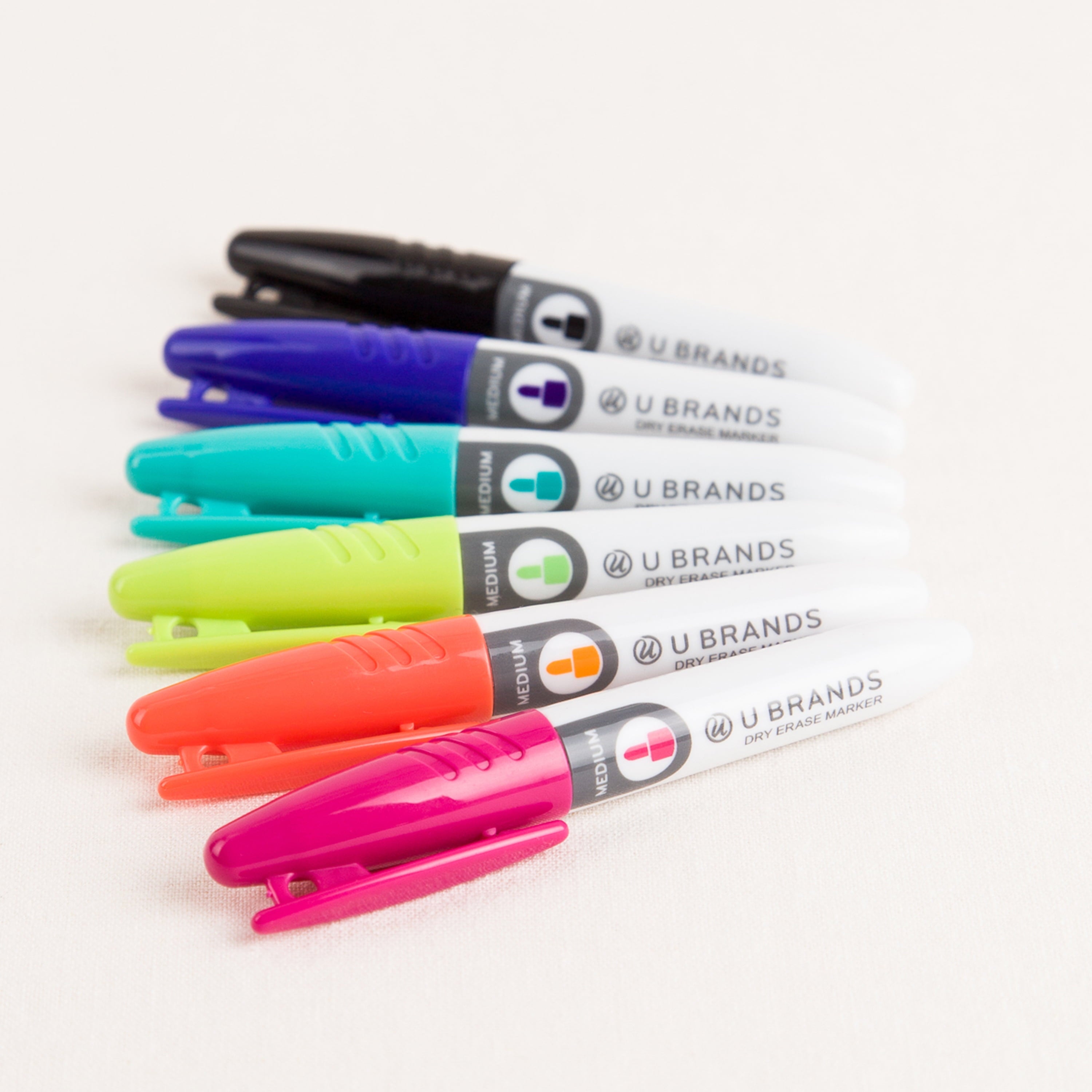 U Brands Mini Dry Erase Markers, Medium Tip, Assorted, Low Odor, 6 Count, 501U