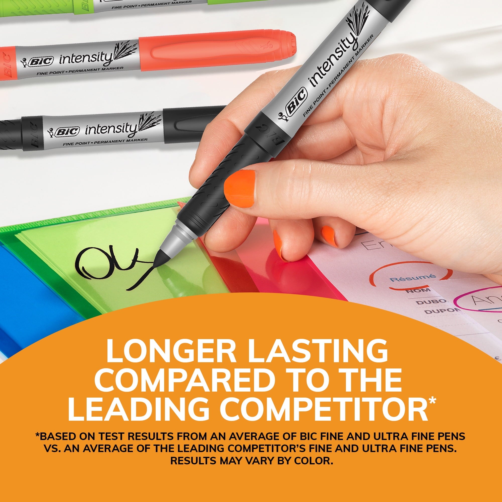 BIC Intensity Permanent Markers, Fine Point, Black, 24-Count