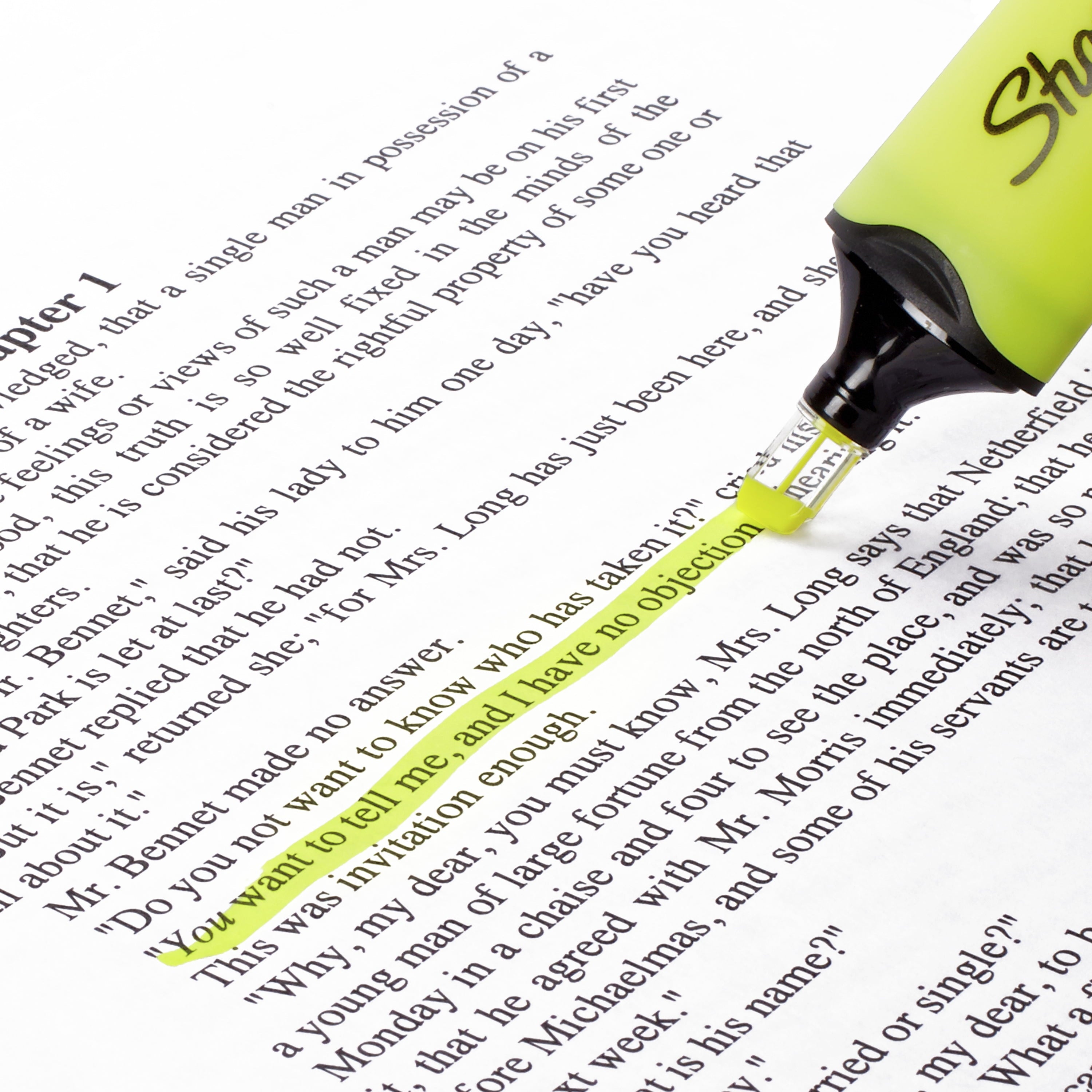 Sharpie Clear View Highlighters, Chisel Tip, Assorted Colors, 4 Count