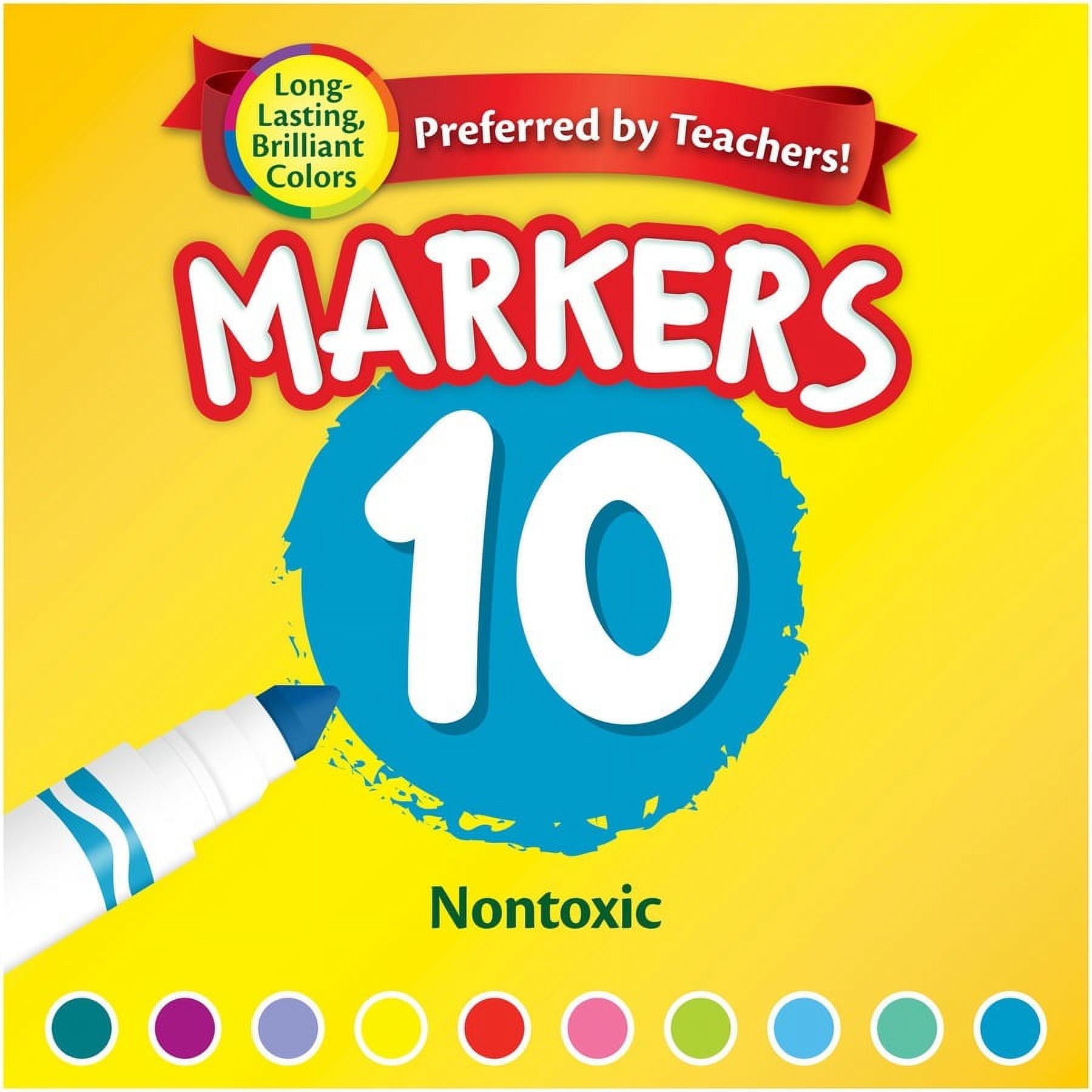 Crayola Original Broad Line Markers, Assorted Bright and Bold Colors, Set of 10