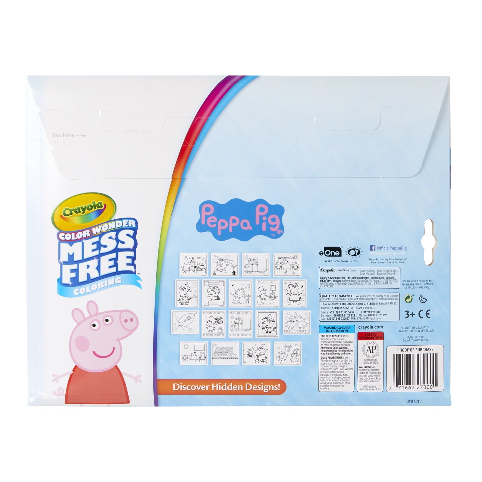 Crayola Color Wonder Mess Free Coloring Pad & Markers, Peppa Pig, 2 Sets