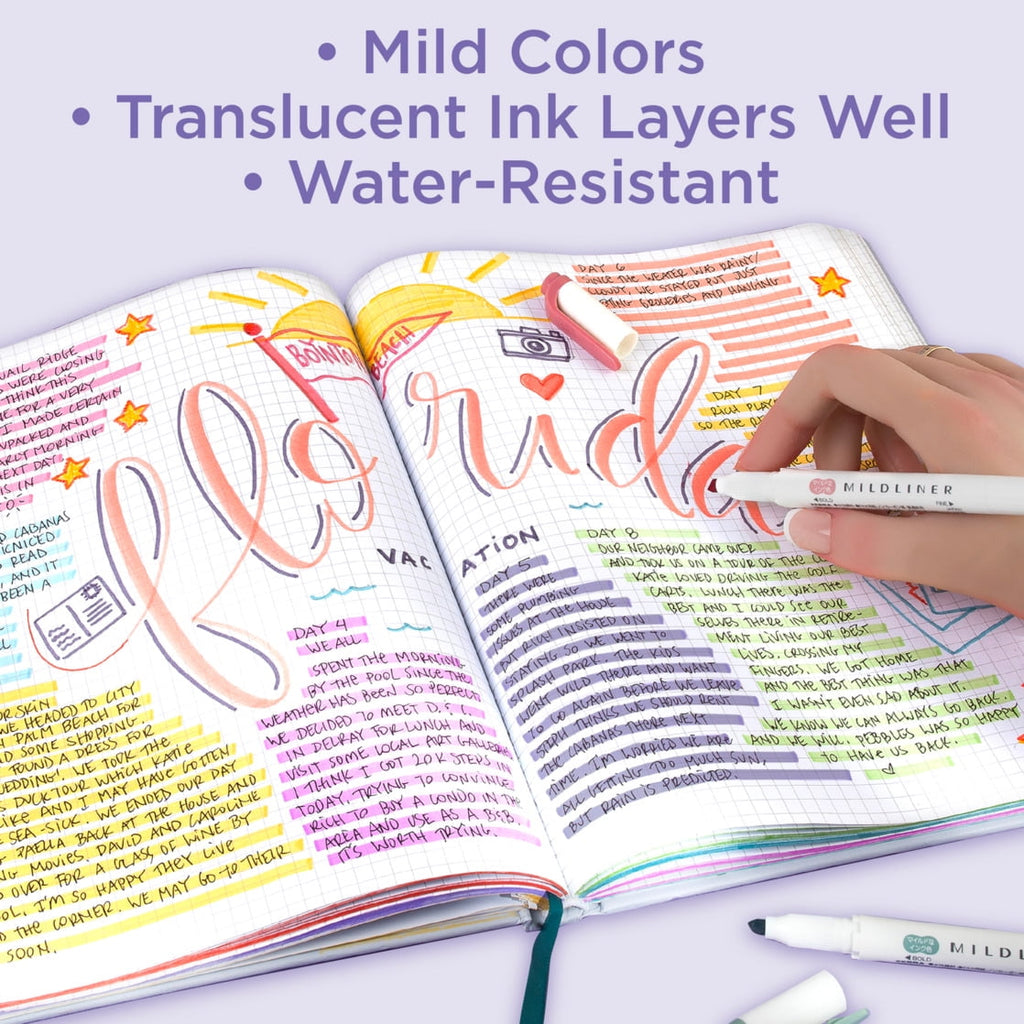 Zebra Pen Mildliner Double-Ended Creative Highlighter Set - Planner Colors