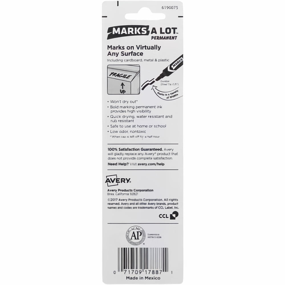 Avery Marks-A-Lot Chisel Point Permanent Ink Marker (Pack of 2)