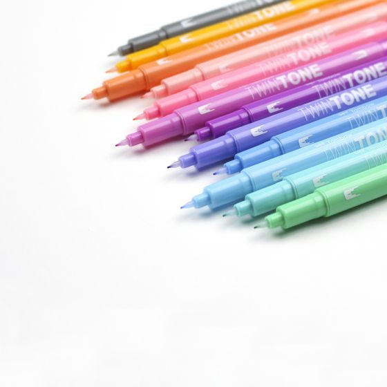 Tombow 61501 TwinTone Marker Set, Pastel, 12-Pack