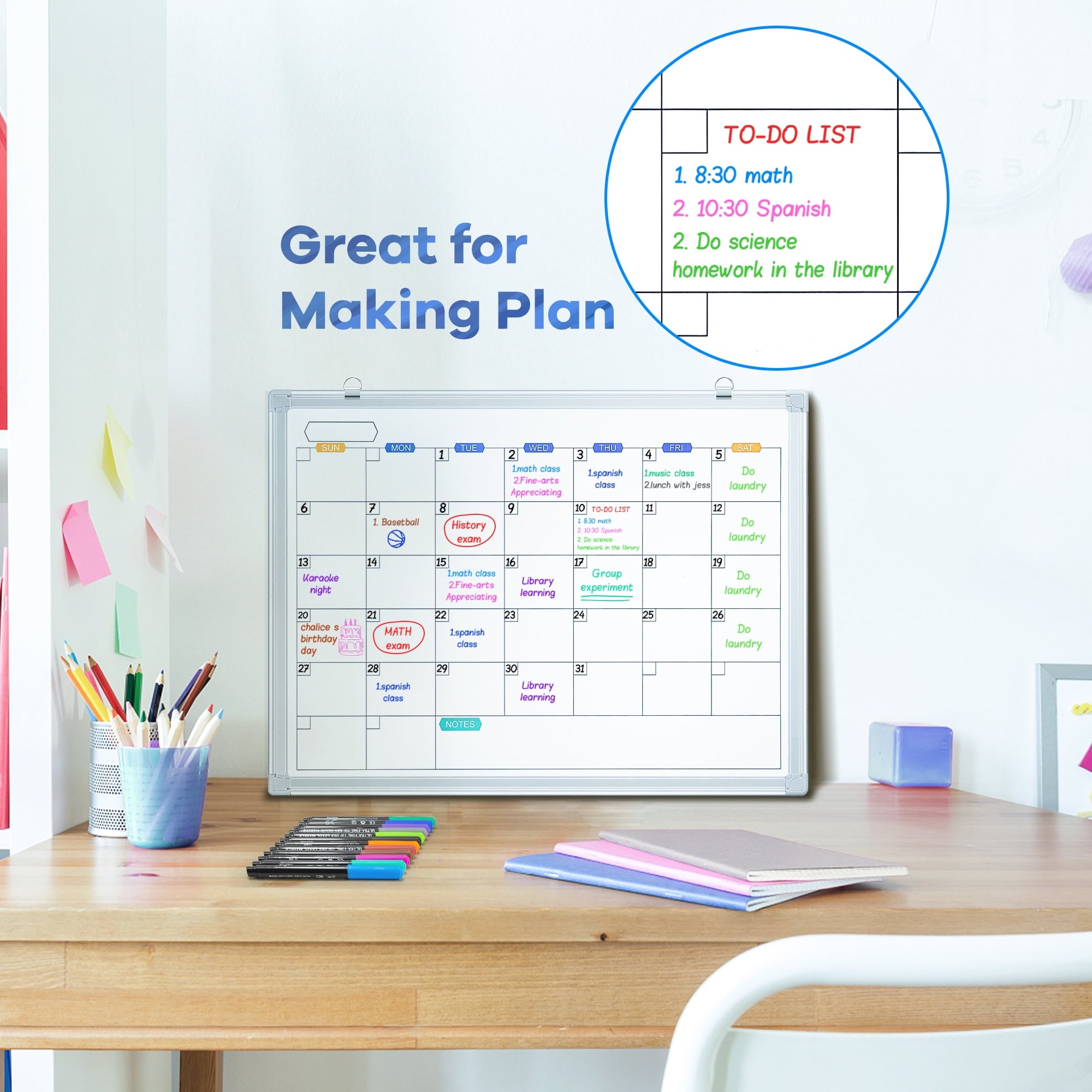 Maxtek Dry Erase Markers,0.7mm Ultra Fine Tip,Low Odor, 12 Count Assorted Colors Whiteboard Markers for Office