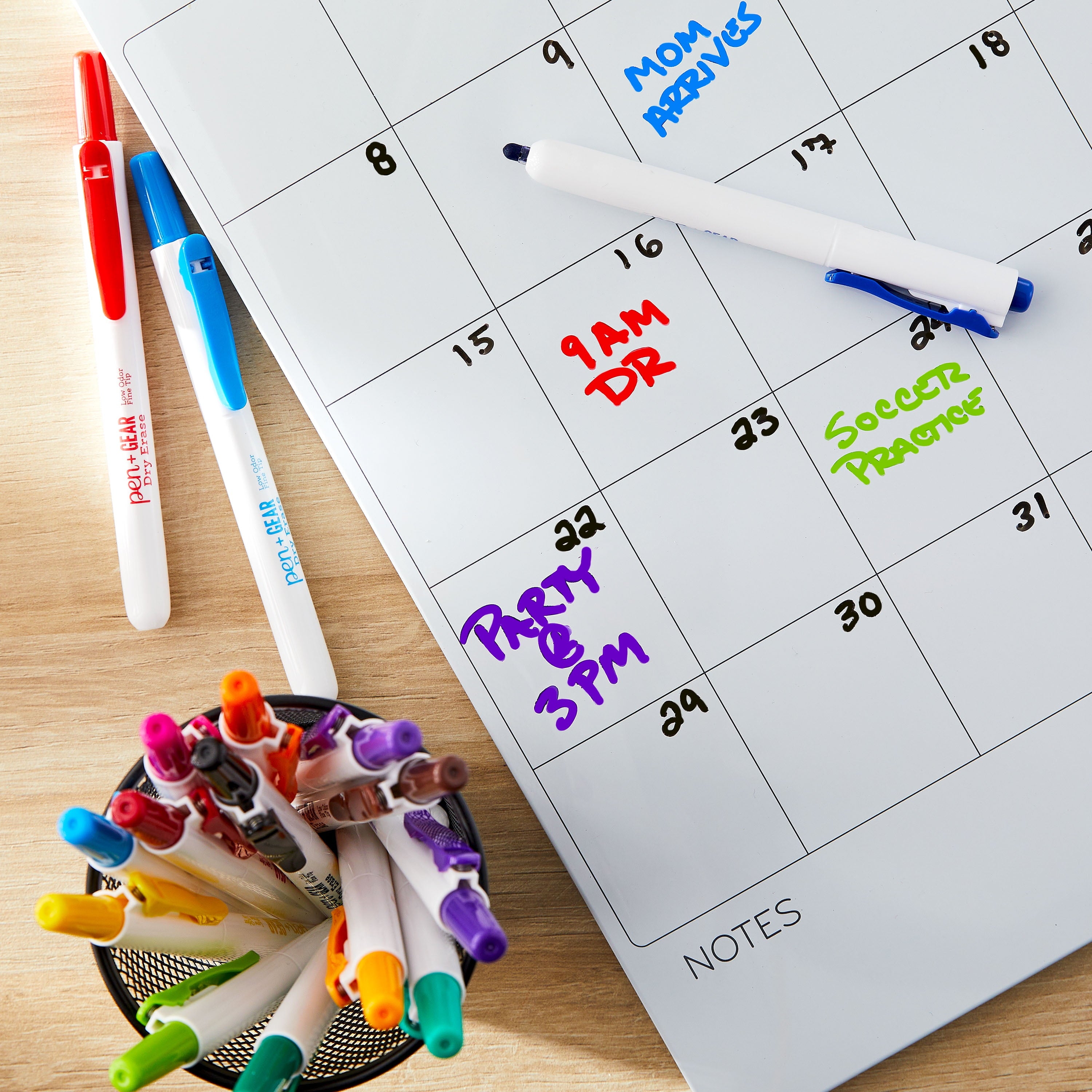 Pen+Gear Retractable Dry Erase Markers, Muti Colors, 16 Count, Fine Tip