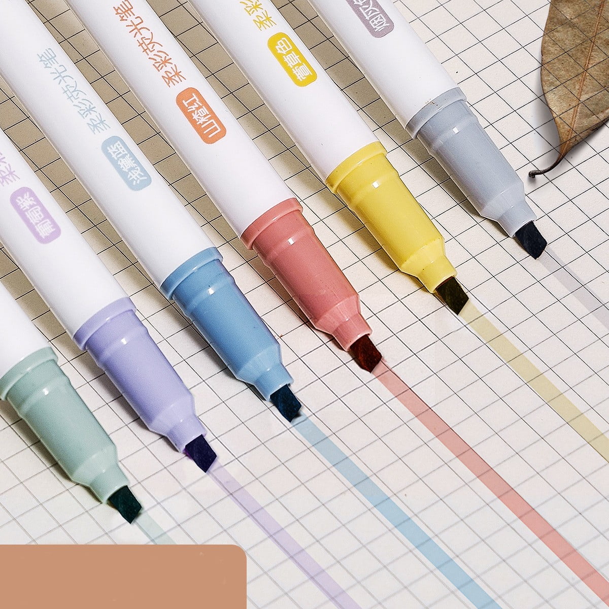 Under $1 Creative Highlighters, 6-Pack Pastel Highlighters, Chisel Tip No-Bleed Markers for Office & Study Organization, Colorful Marker Pens, Multi-Color, by Goohae