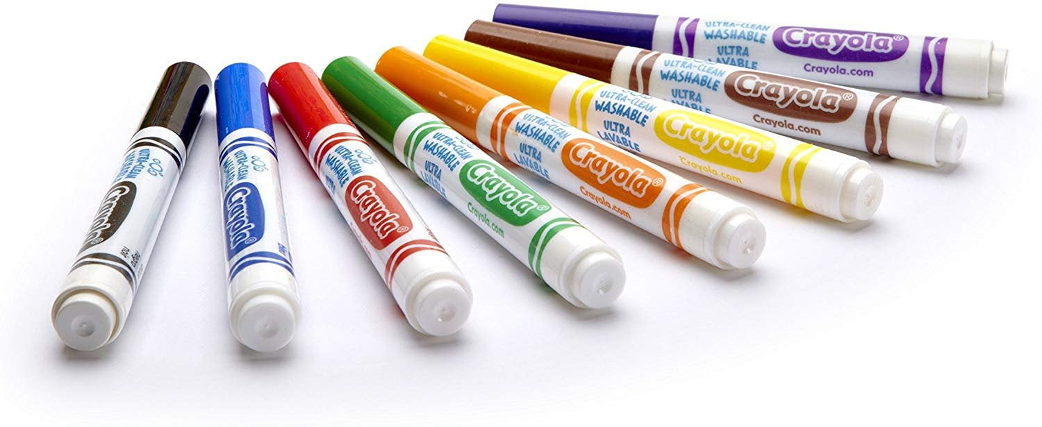 Crayola Washable Markers, Broad Point, Classic Colors, 8/Pack 58-7808