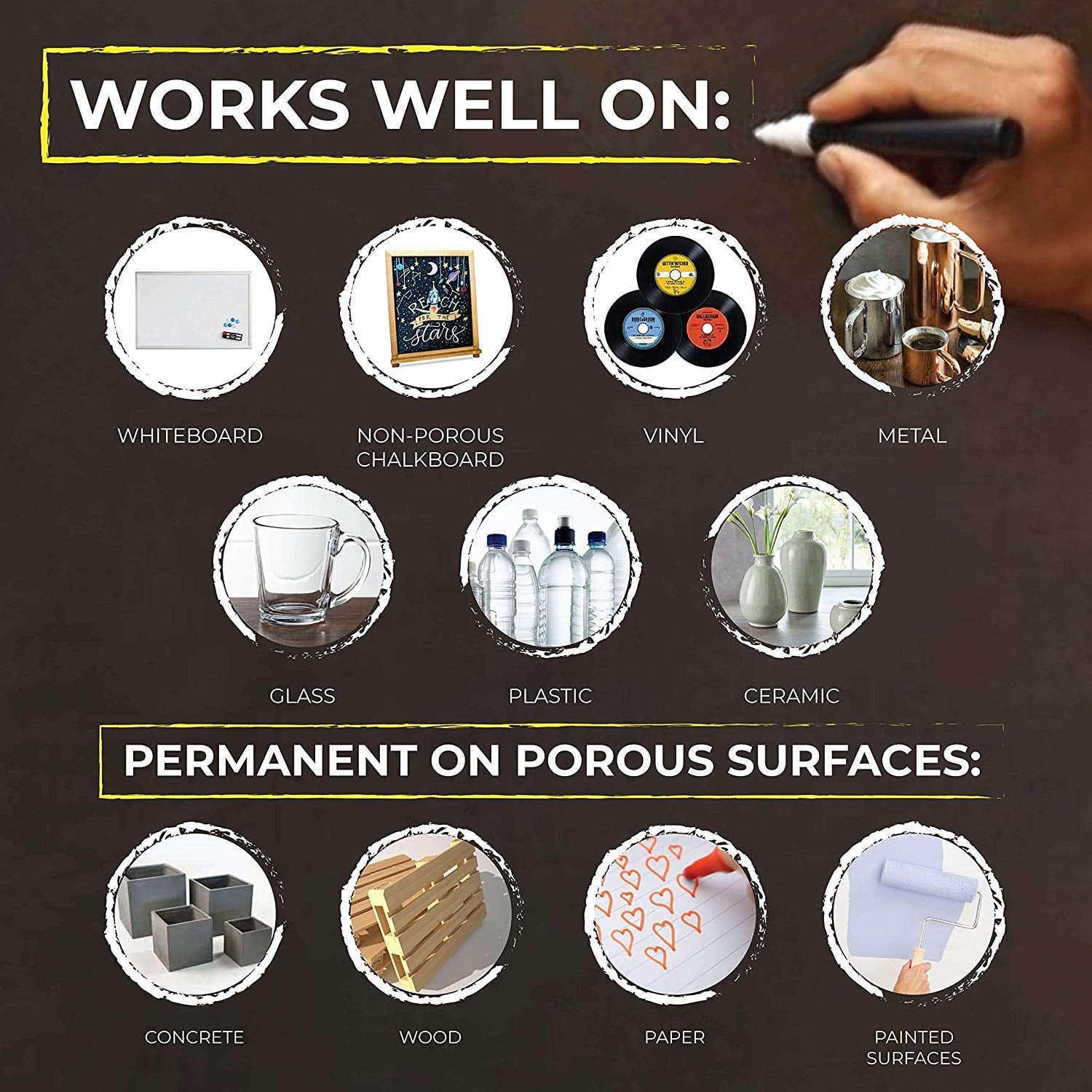 REJODA Liquid Chalk Markers for Blackboard, 10 Vintage Neon Colors Chalkboard Markers with Reversible Bullet and Chisel Tip. Chalk Pens for Glass with Bonus 32 Labels, Cleaning Cloth and Tweezers