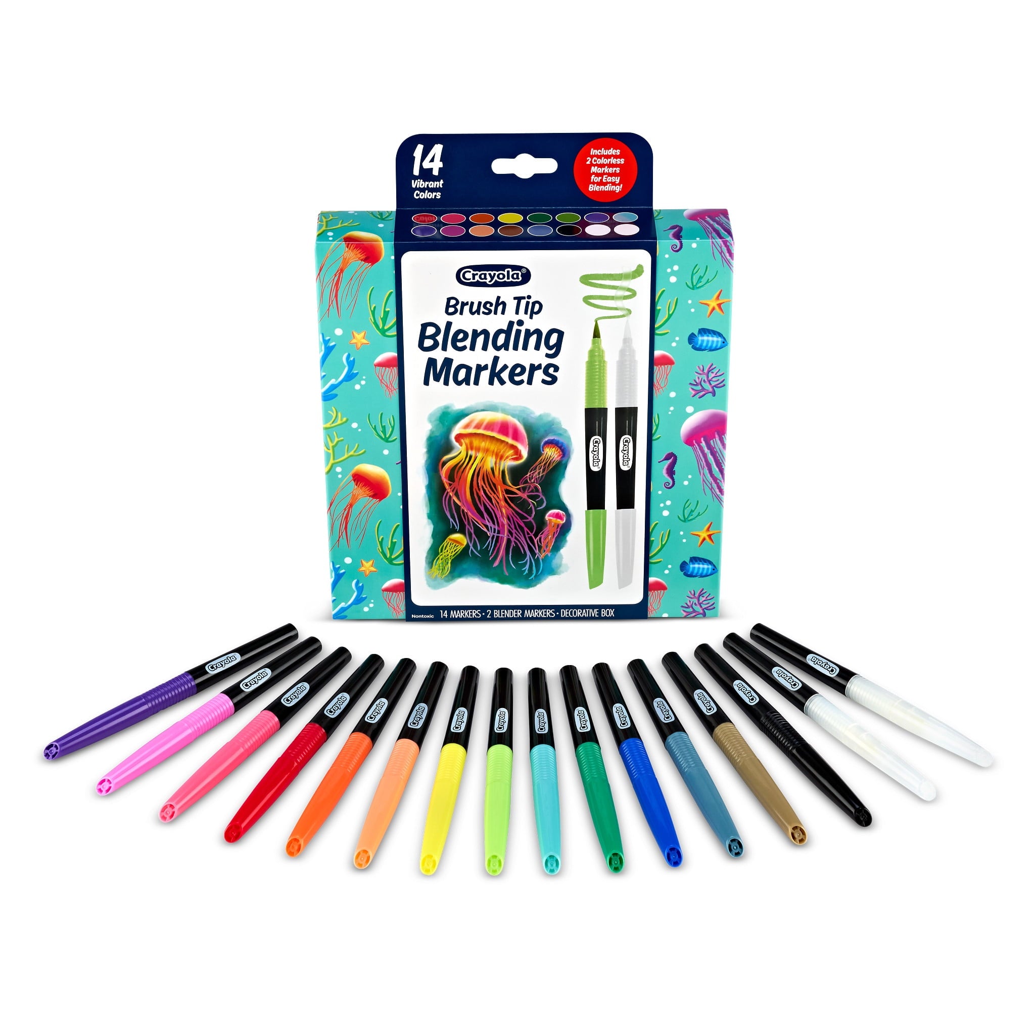 Crayola Blending Marker Set, 16 Count Markers, 2 Colorless Blenders, Adult Coloring Markers, Gifts for Teens & Adults