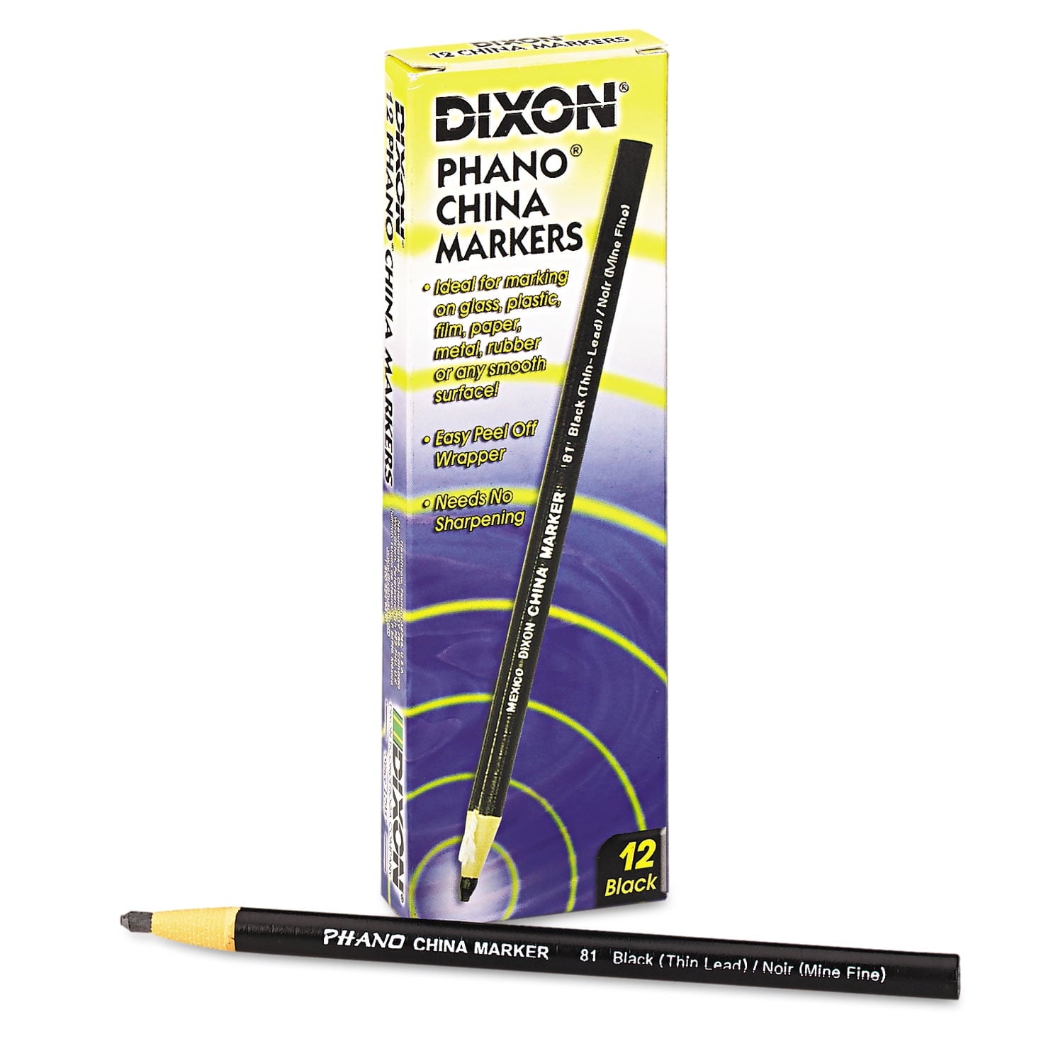 Dixon, DIX00081, Phano Nontoxic China Markers, 12 / Dozen