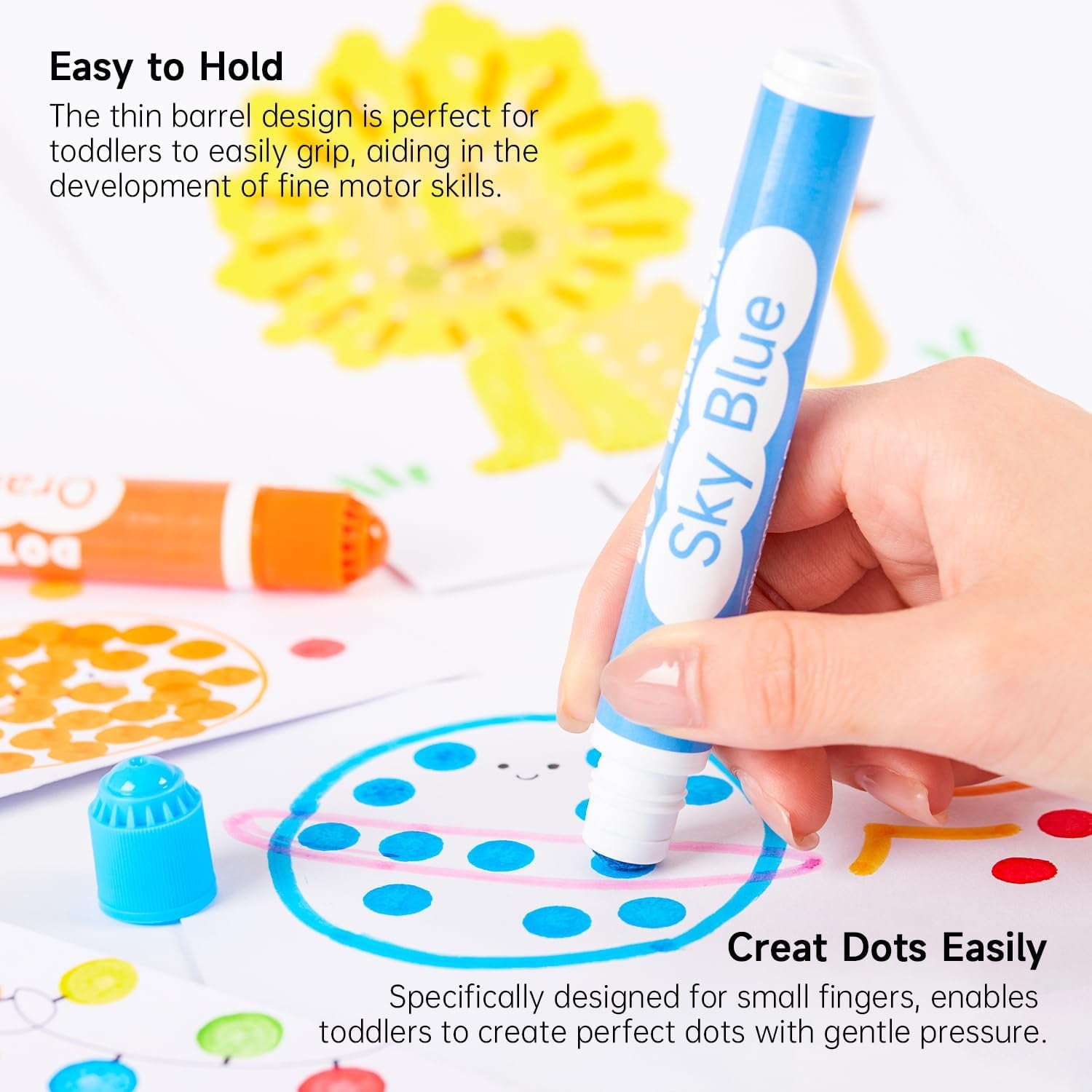 Shuttle Art Washable Dot Markers 26 Colors with Free Activity Book, Fun Art Supplies, Non Toxic Water-Based Paint Daubers, Dot Art Markers