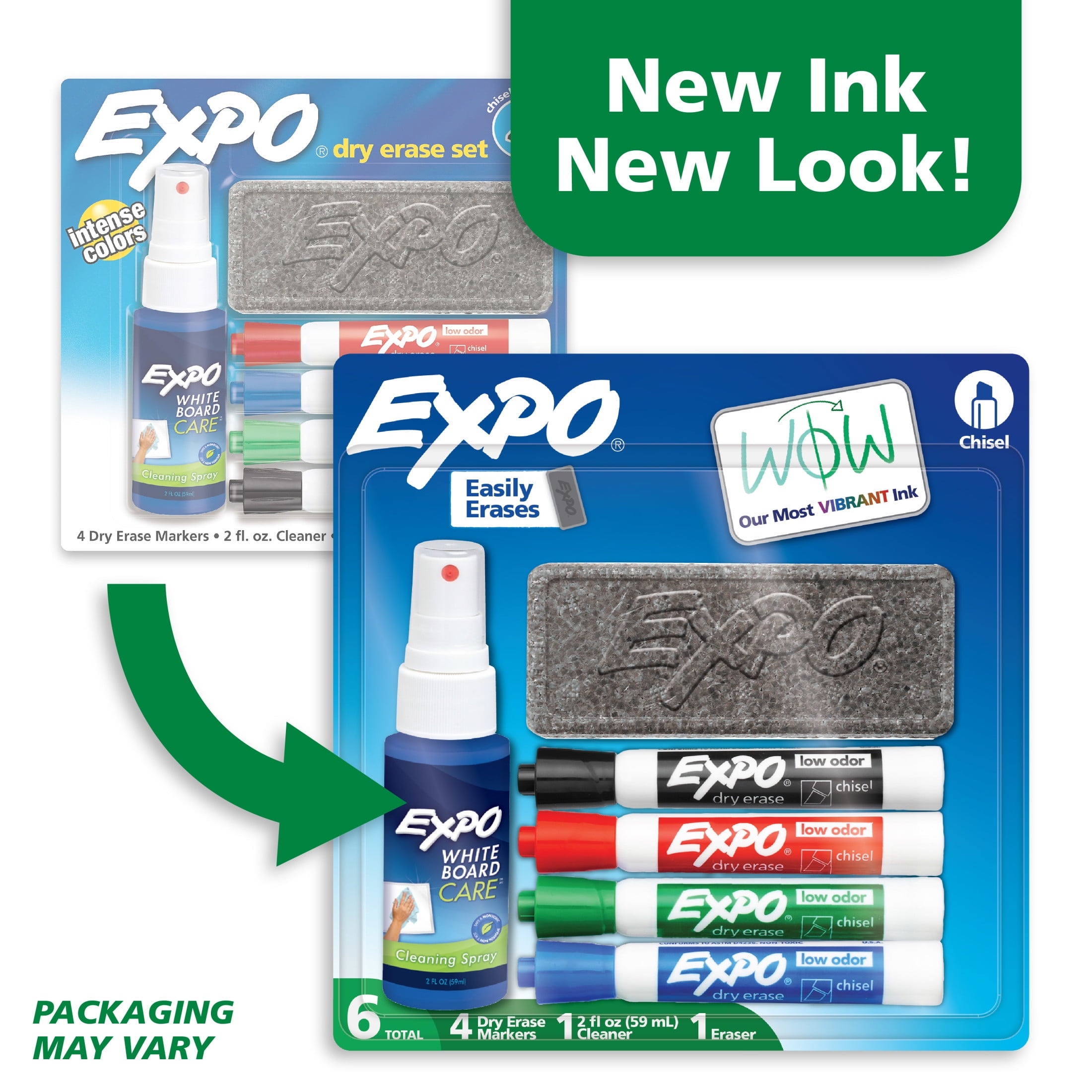 EXPO Dry Erase Markers Kit, Includes Eraser, Spray Cleaner, 6 Count