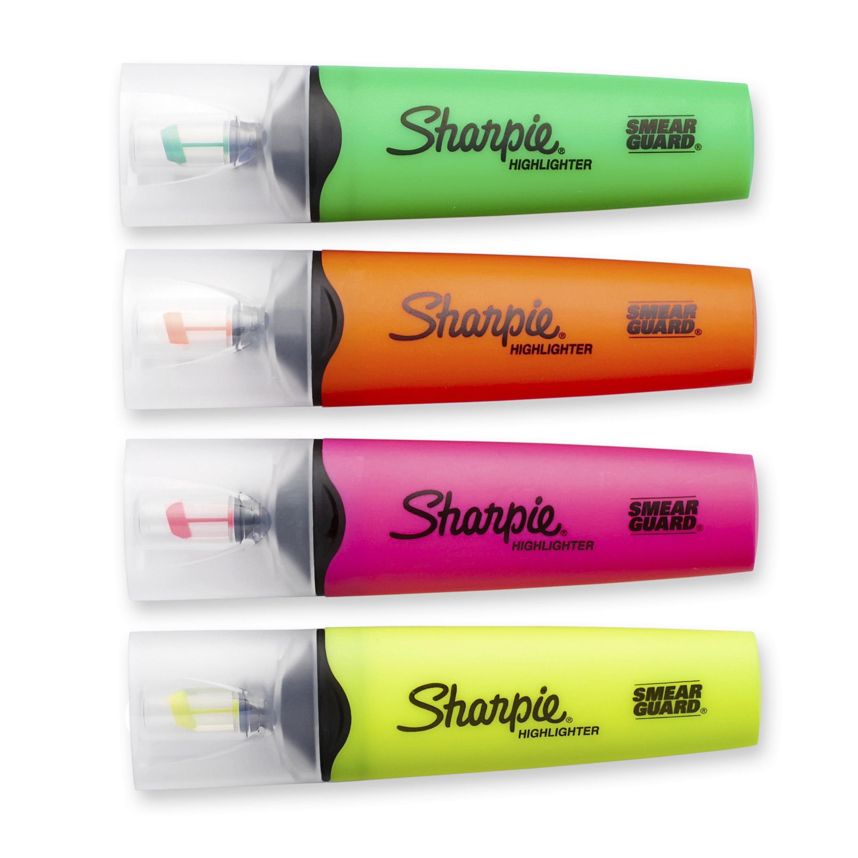Sharpie Clear View Highlighters, Chisel Tip, Assorted Colors, 4 Count