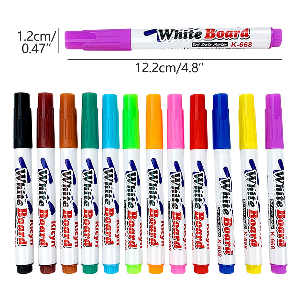 SDJMa Dry Wipe Pens Dry Erase Markers Low Odor Fine Tip Whiteboard Pens Pack of 12