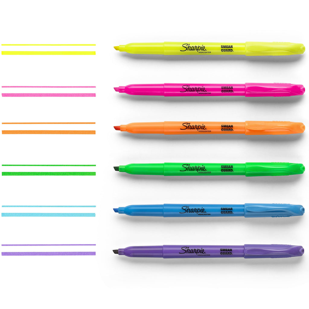 Sharpie Pocket Highlighters, Chisel Tip, 24 Count