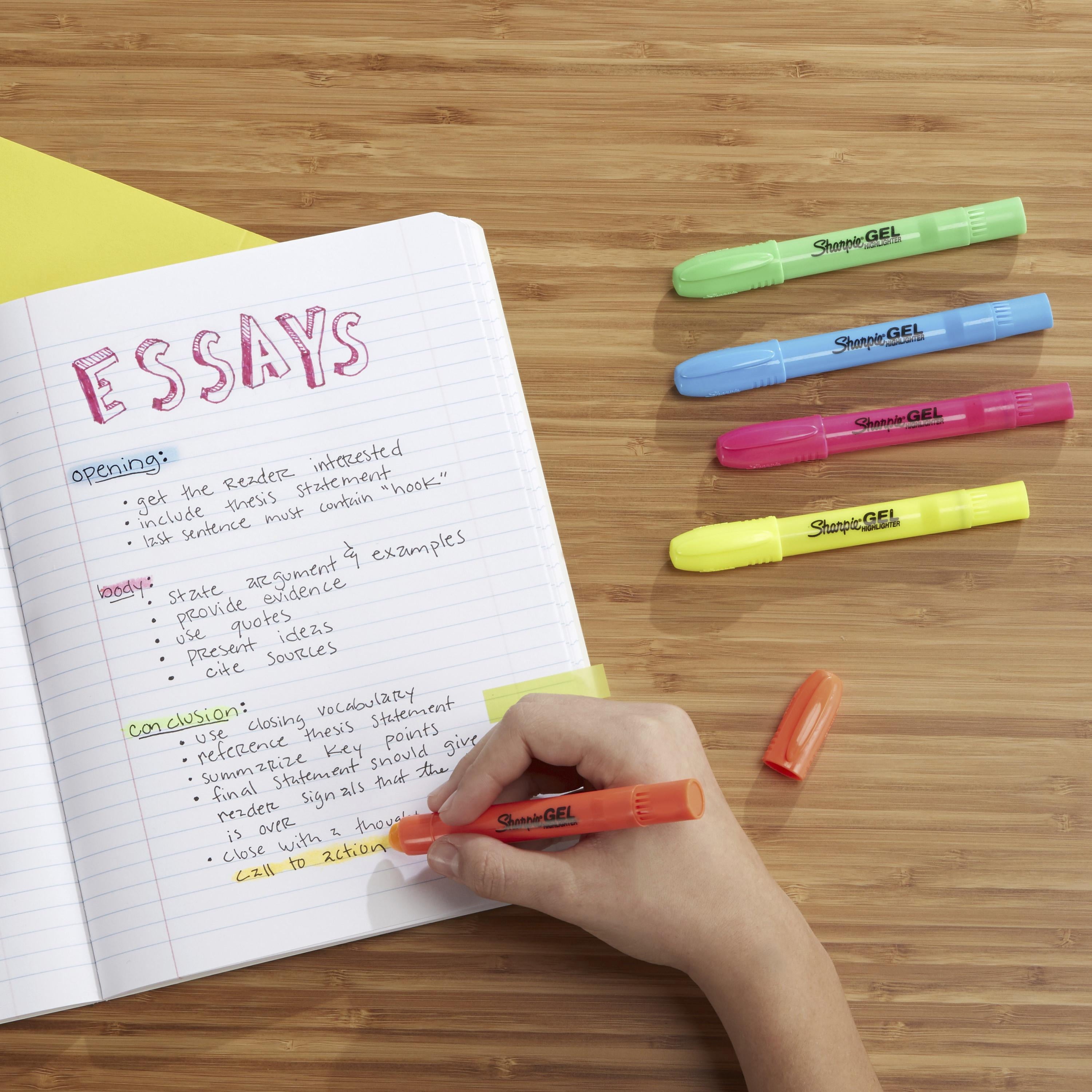 (3 pack) Sharpie Gel Highlighters, Bullet Tip, Fluorescent Yellow, 2 Count