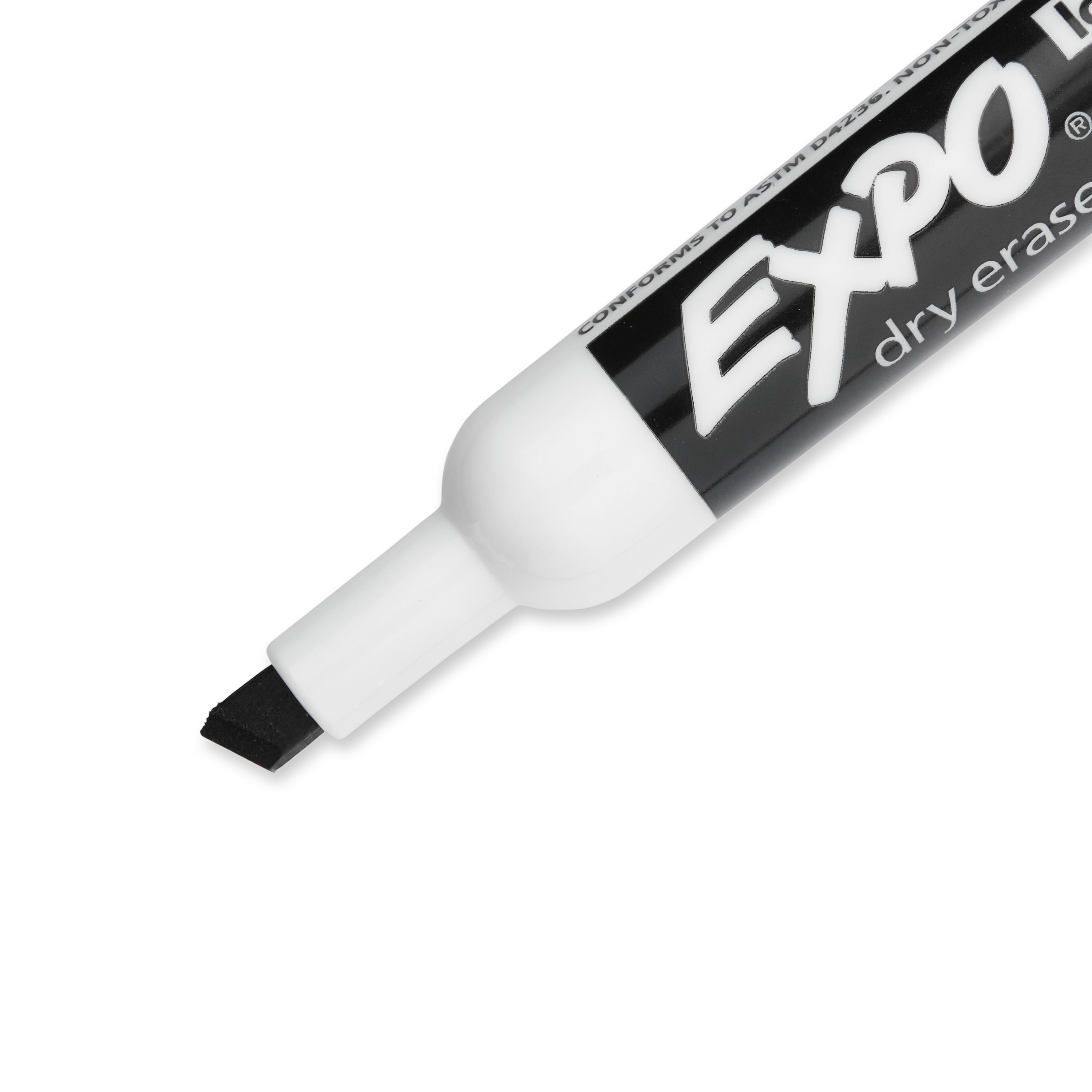 EXPO Low Odor Dry Erase Marker, Chisel Tip, Black, 12 Count