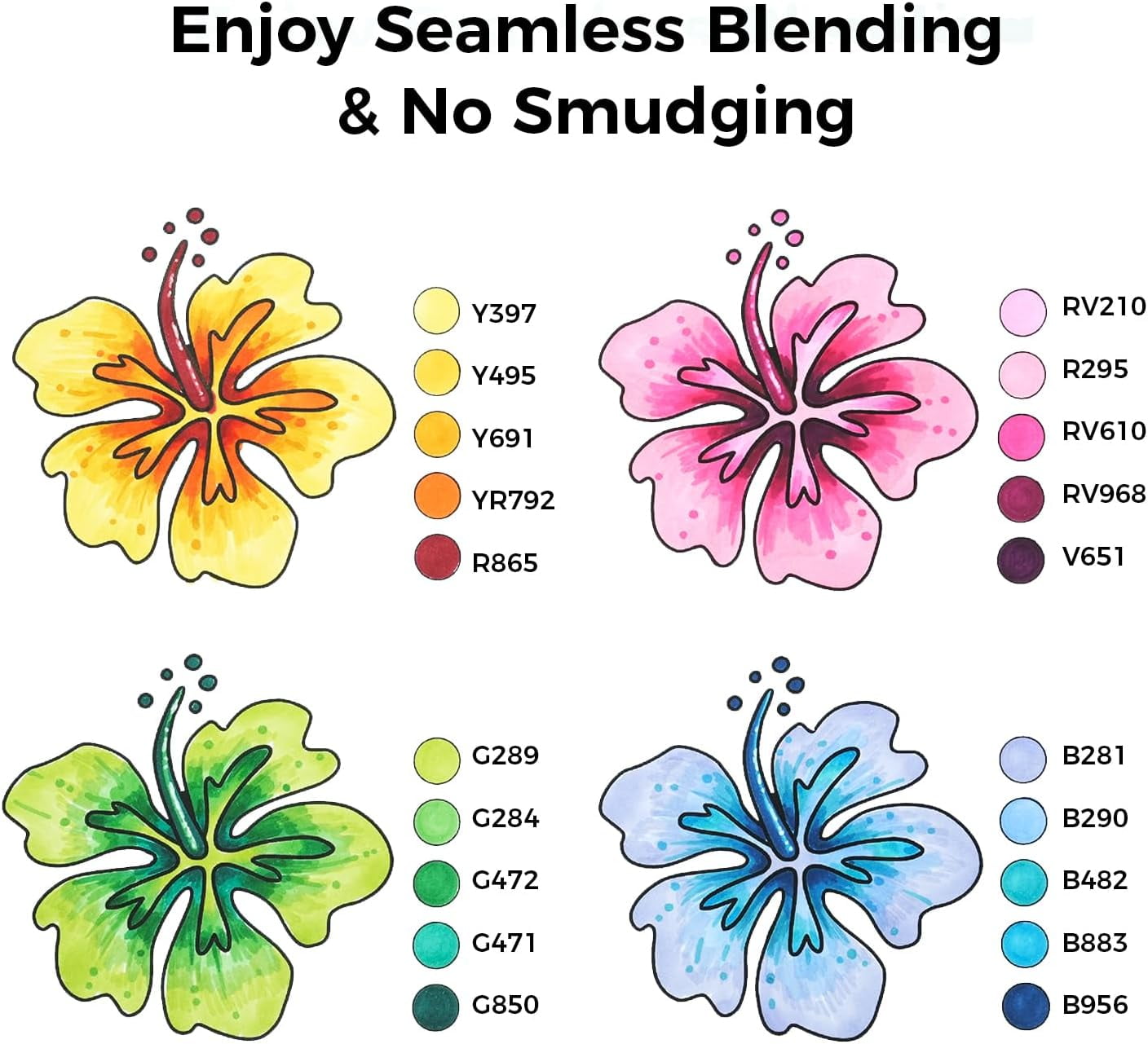 Ohuhu Alcohol Art Markers, 40 Colors Fine & Chisel Dual Tips Refillable Ink-Oahu for Artists