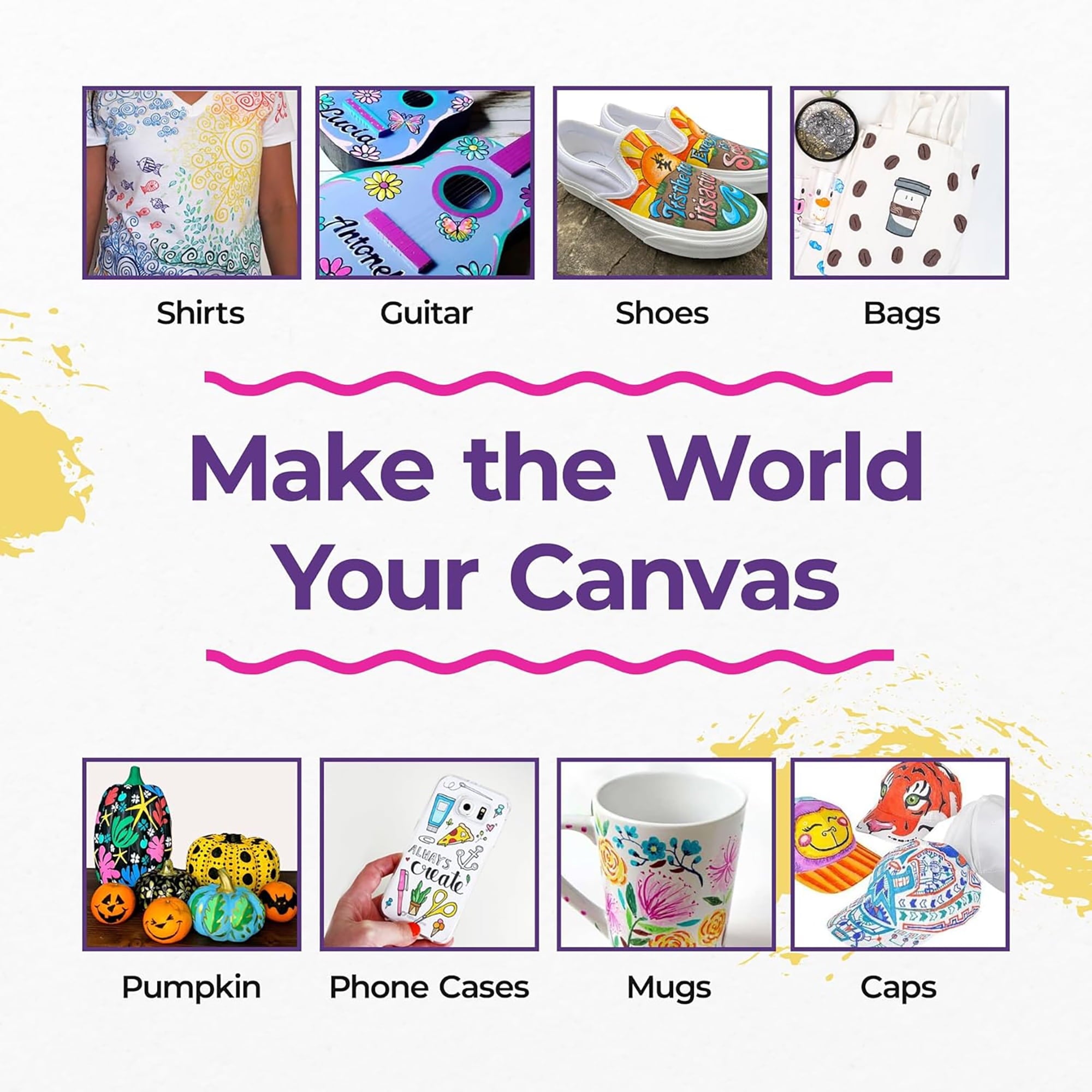 Pintar: Acrylic Paint Markers: Extra Fine Tip .7mm, 24 Pack-Bright Opague Colors, Glossy Finish, Japanese Ink Multi-Surface Pens, Premium Art Supplies