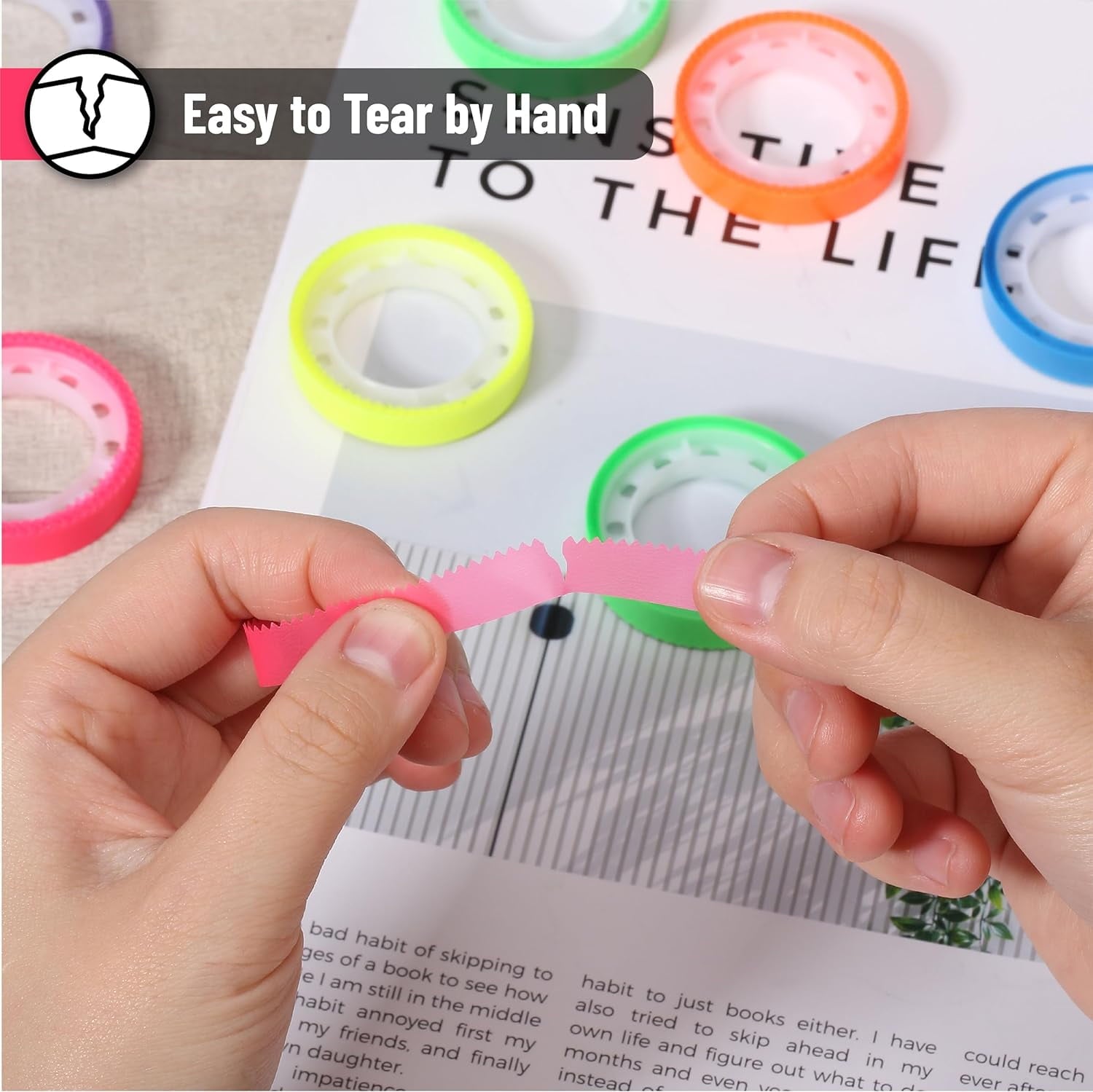 Mr. Pen Highlighter Tapes, Chisel-Point, Assorted Colors, 12 Count