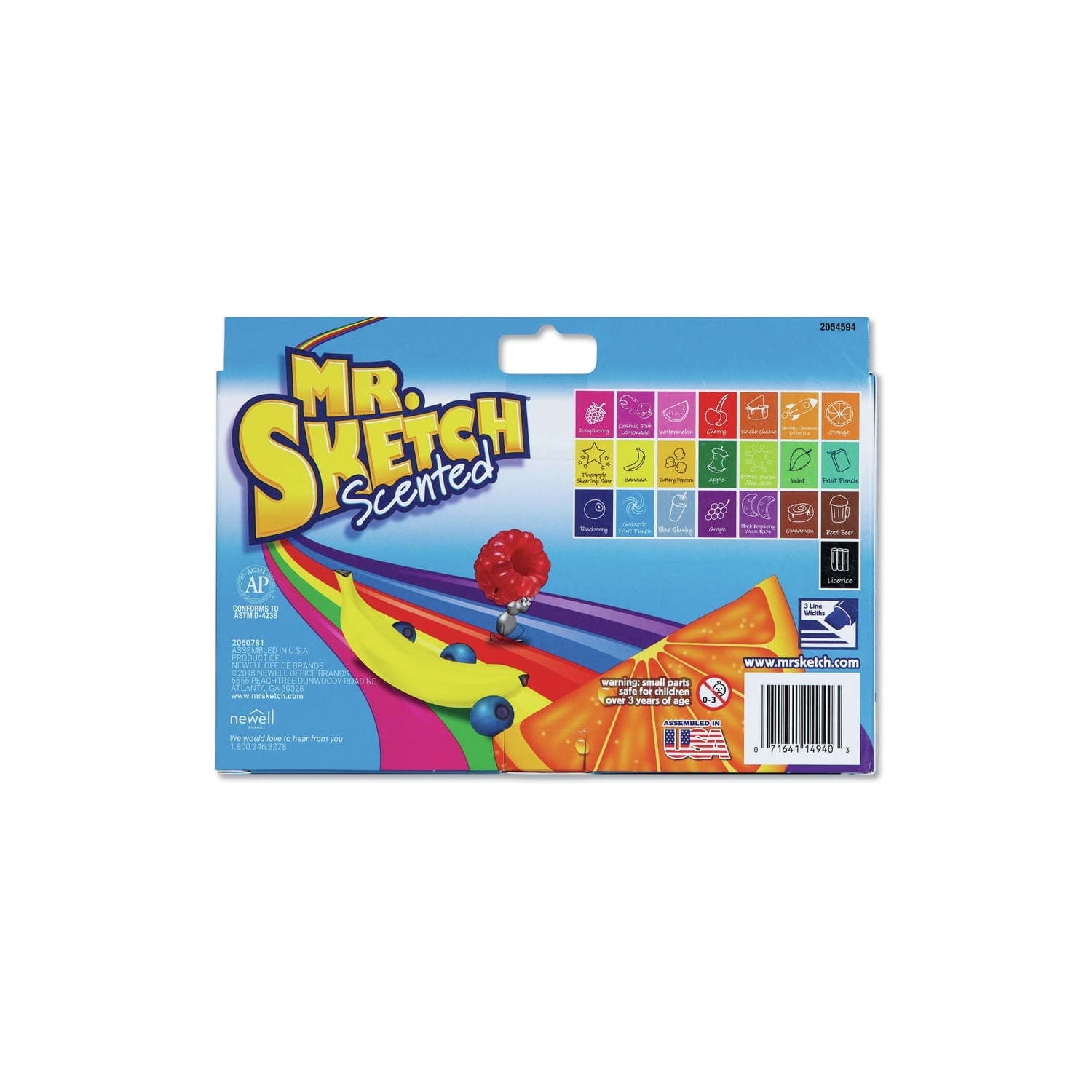 Mr. Sketch Scented Markers, Chisel Tip, Assorted Colors, 22 Count