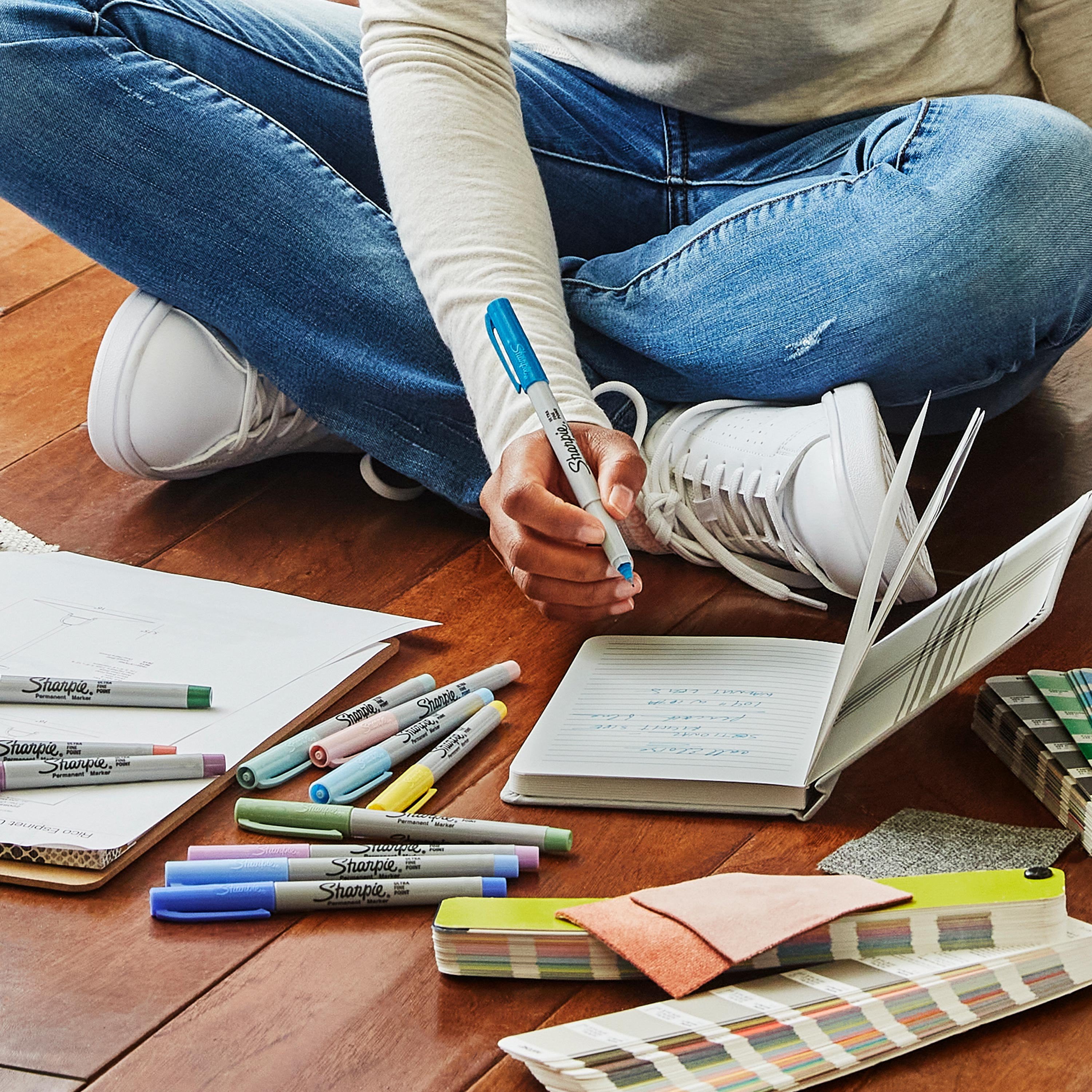 Sharpie Permanent Markers, Mystic Gem, Ultra-Fine Point, Assorted, 24 Count