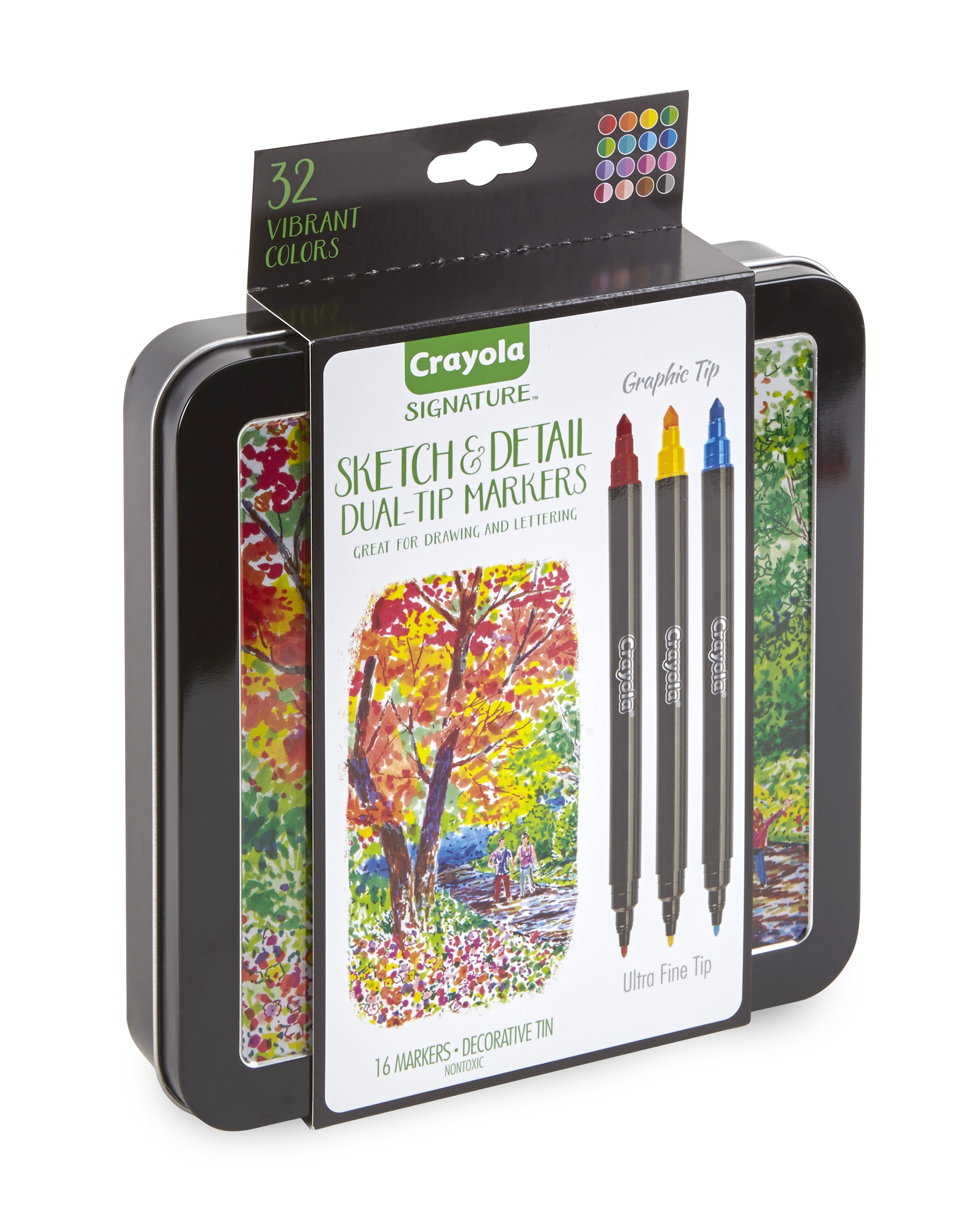 Crayola Dual-Ended Markers; Super Tip / Ultra Fine Tip, Premium Art Tools; Complementary Colors; Adult Coloring