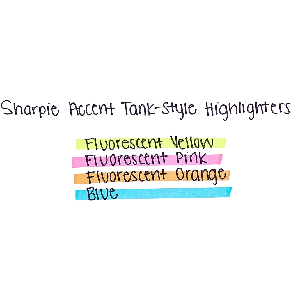Pack of (2) Sharpie Accent Tank-Style Highlighters, 4 Colored Highlighters